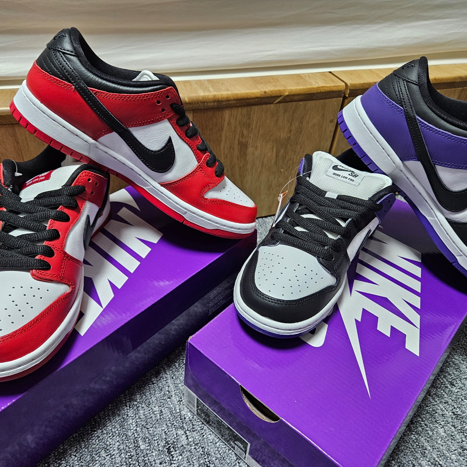 Nike SB Dunk Low Pro Chicago, Nike SB Dunk Low Pro Court Purple 착용 스타일 - 1