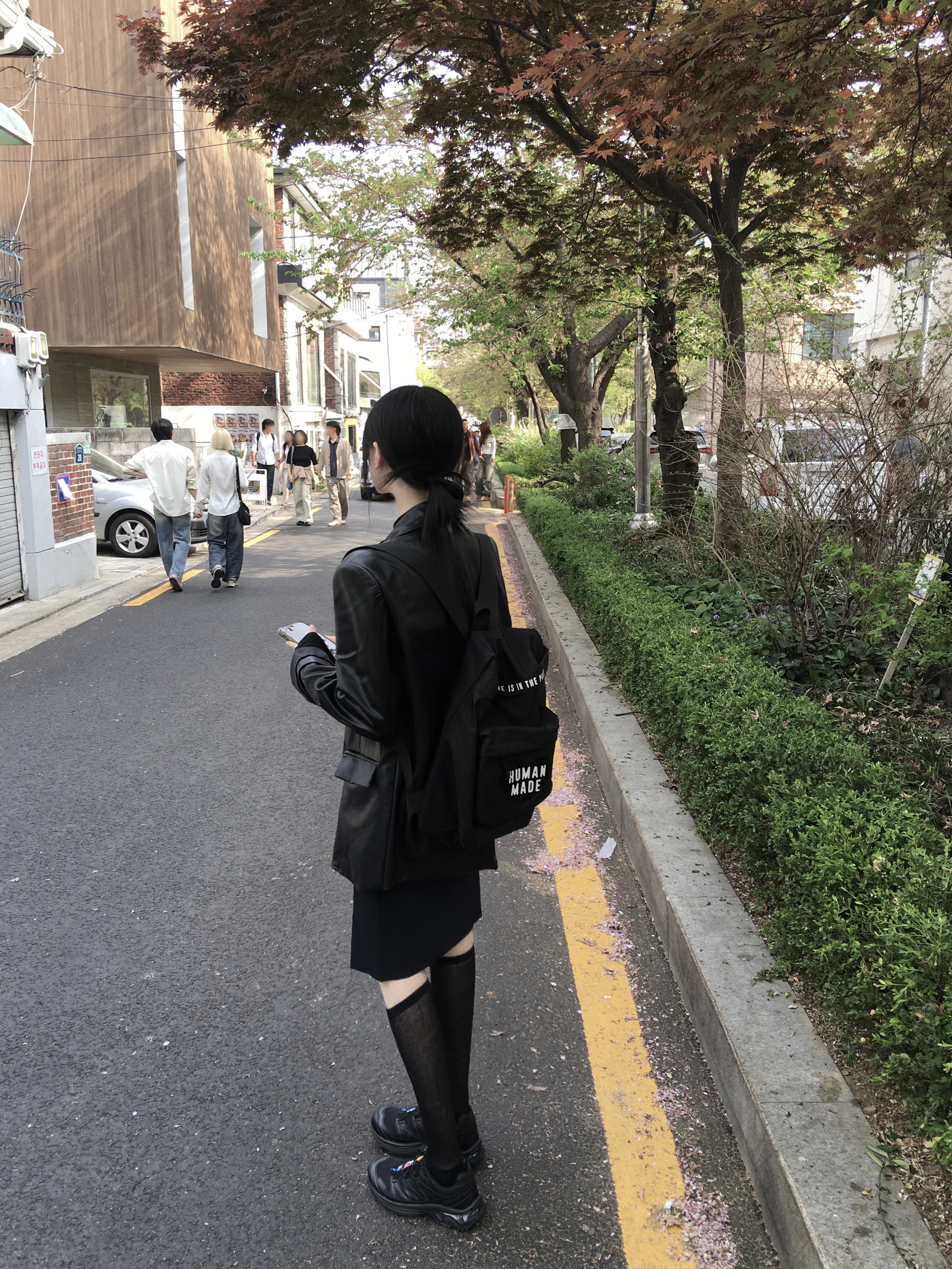 Salomon XT-6 ADV Black, Human Made Backpack Black 착용 스타일