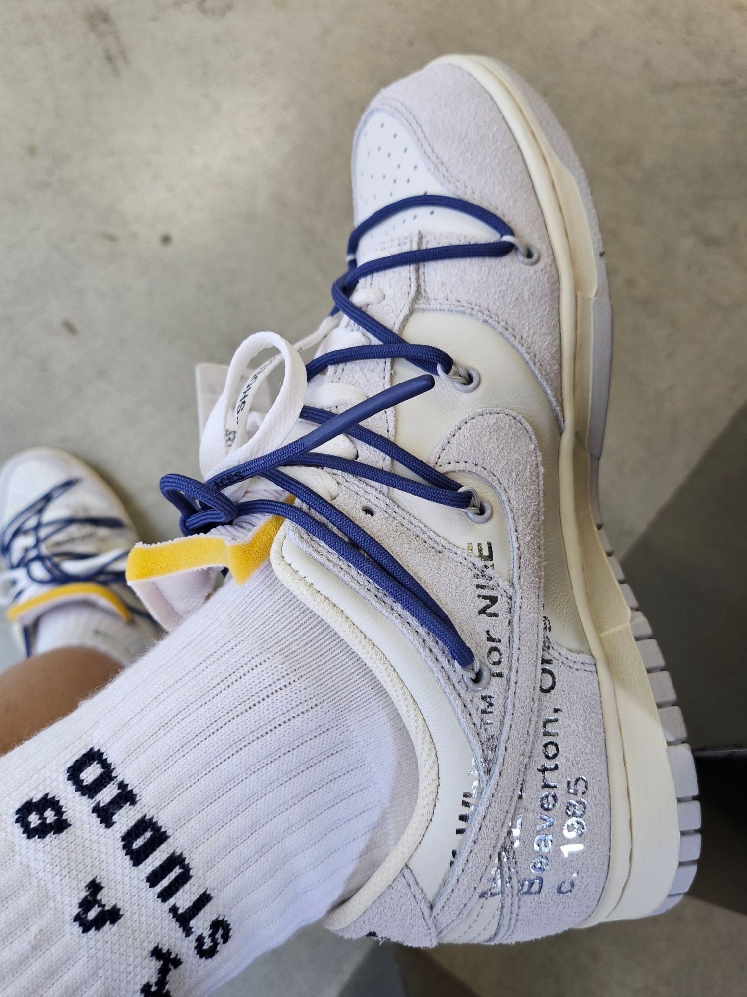 IAB Studio Socks White (5 Pack), Nike x Off-White Dunk Low The 50 - Lot 18 착용 스타일