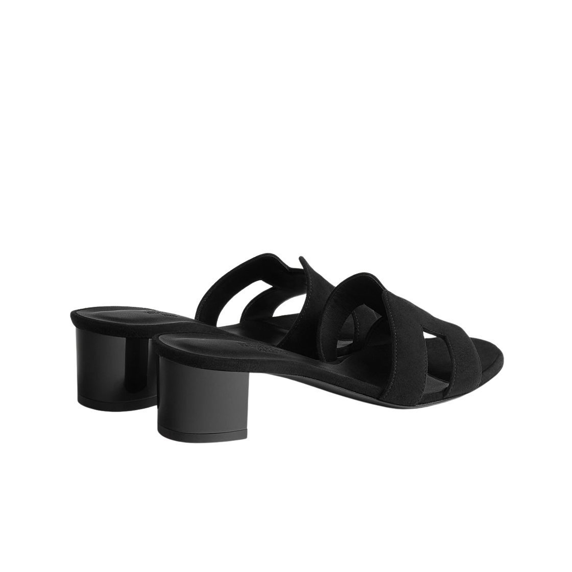 (W) 에르메스 오아시스 샌들 스웨이드 고트스킨 & 누아((W) Hermes Oasis Sandal Suede Goatskin & Noir) - 3