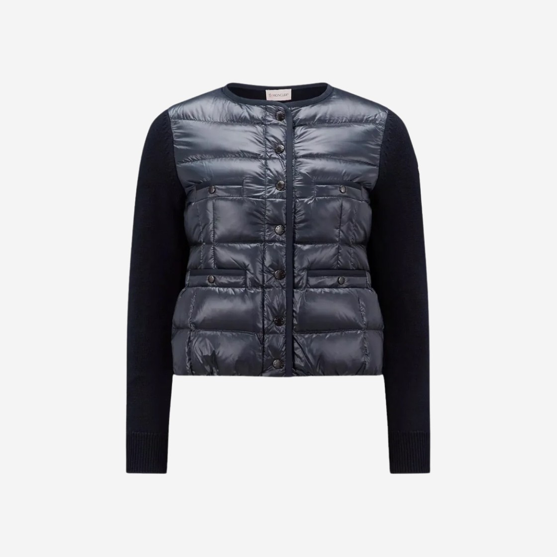 (W) Moncler Padded Wool Cardigan Night Blue - 23FW 상세 이미지 1