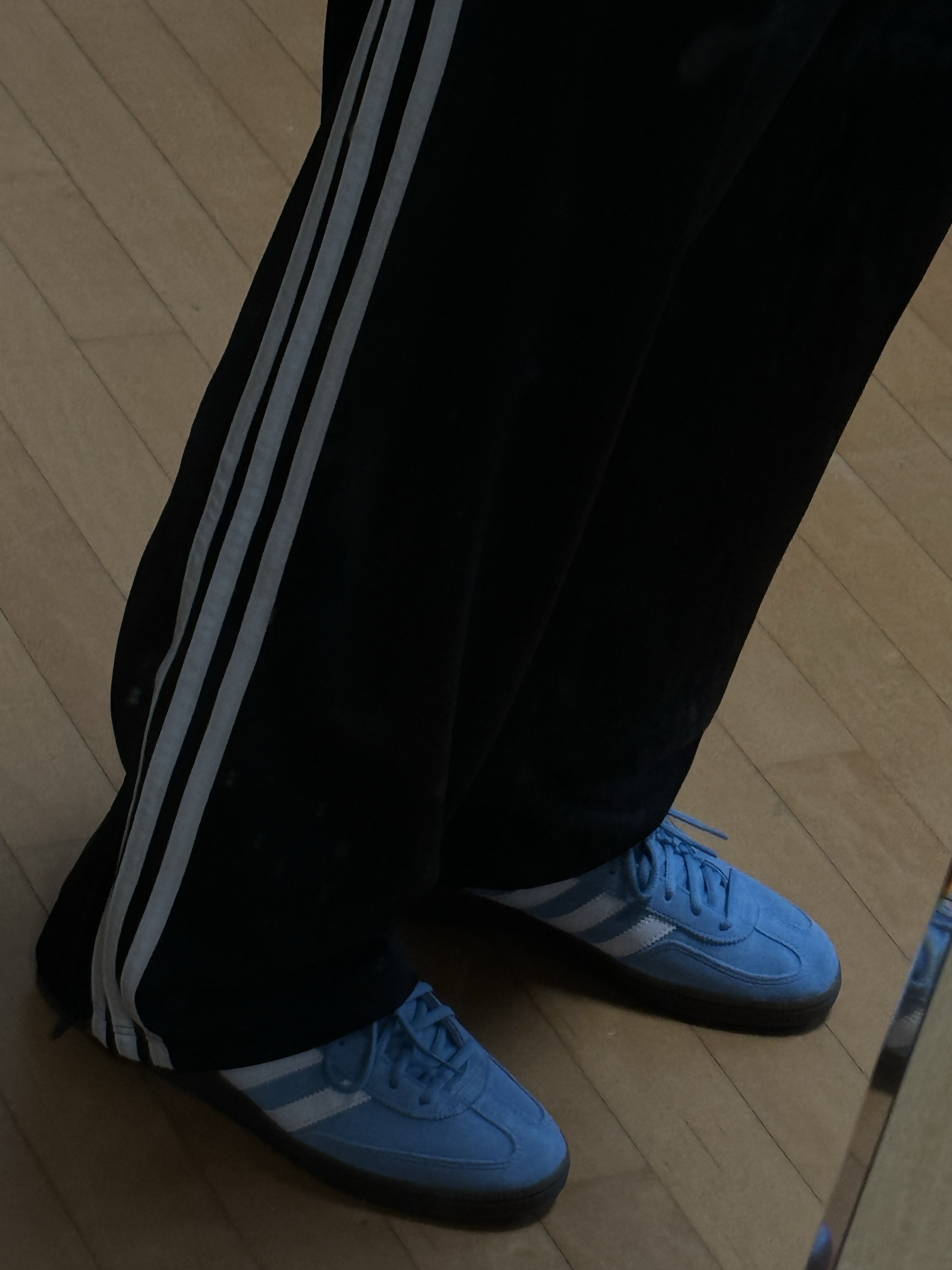 Adidas Spezial Handball Light Blue, Adidas Firebird Track Pants Black - KR Sizing 착용 스타일 - 1