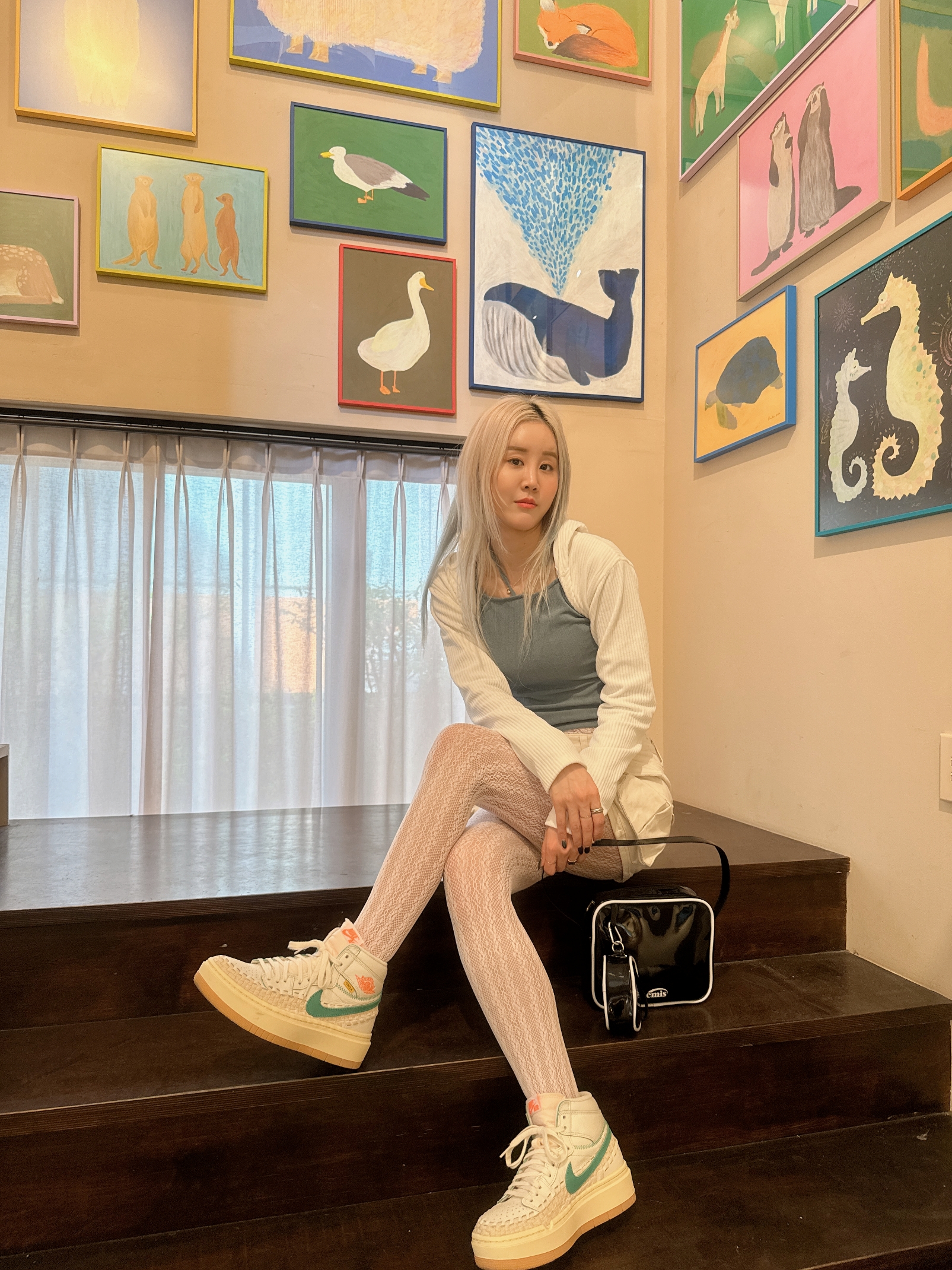 Emis Enamel Shoulder Bag With Coin Purse Set Black, (W) Jordan 1 x Bephies Beauty Supply x Union Elevate High SP Summer  '96 착용 스타일 - 2