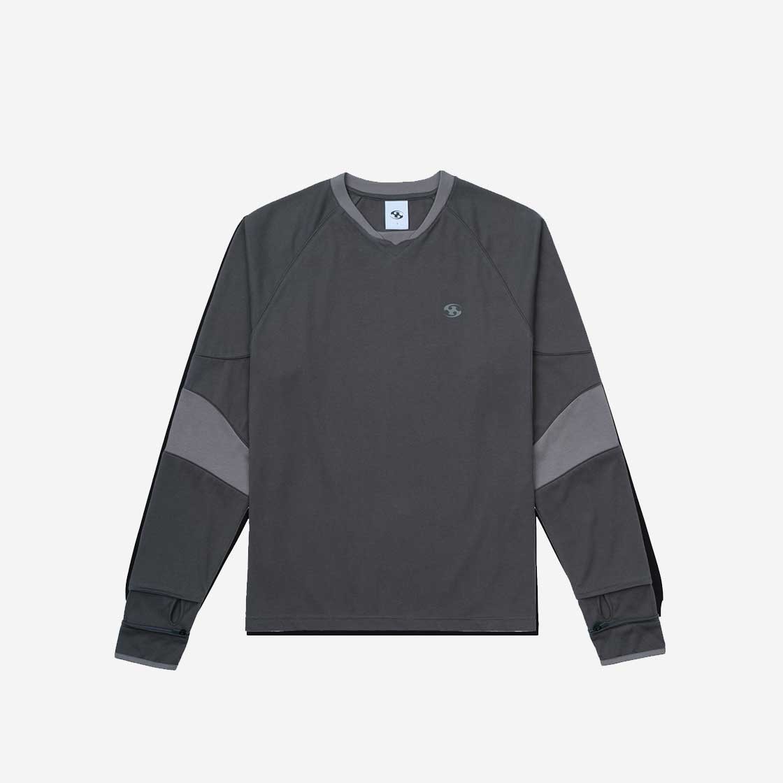 Sansan Gear Piping Block Long Sleeves Charcoal - 24SS 상세 이미지 1