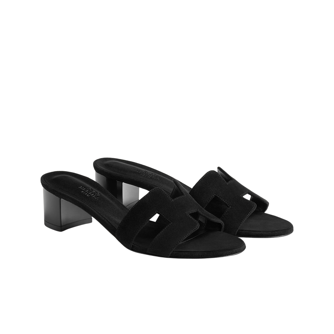 (W) 에르메스 오아시스 샌들 스웨이드 고트스킨 & 누아((W) Hermes Oasis Sandal Suede Goatskin & Noir) - 2