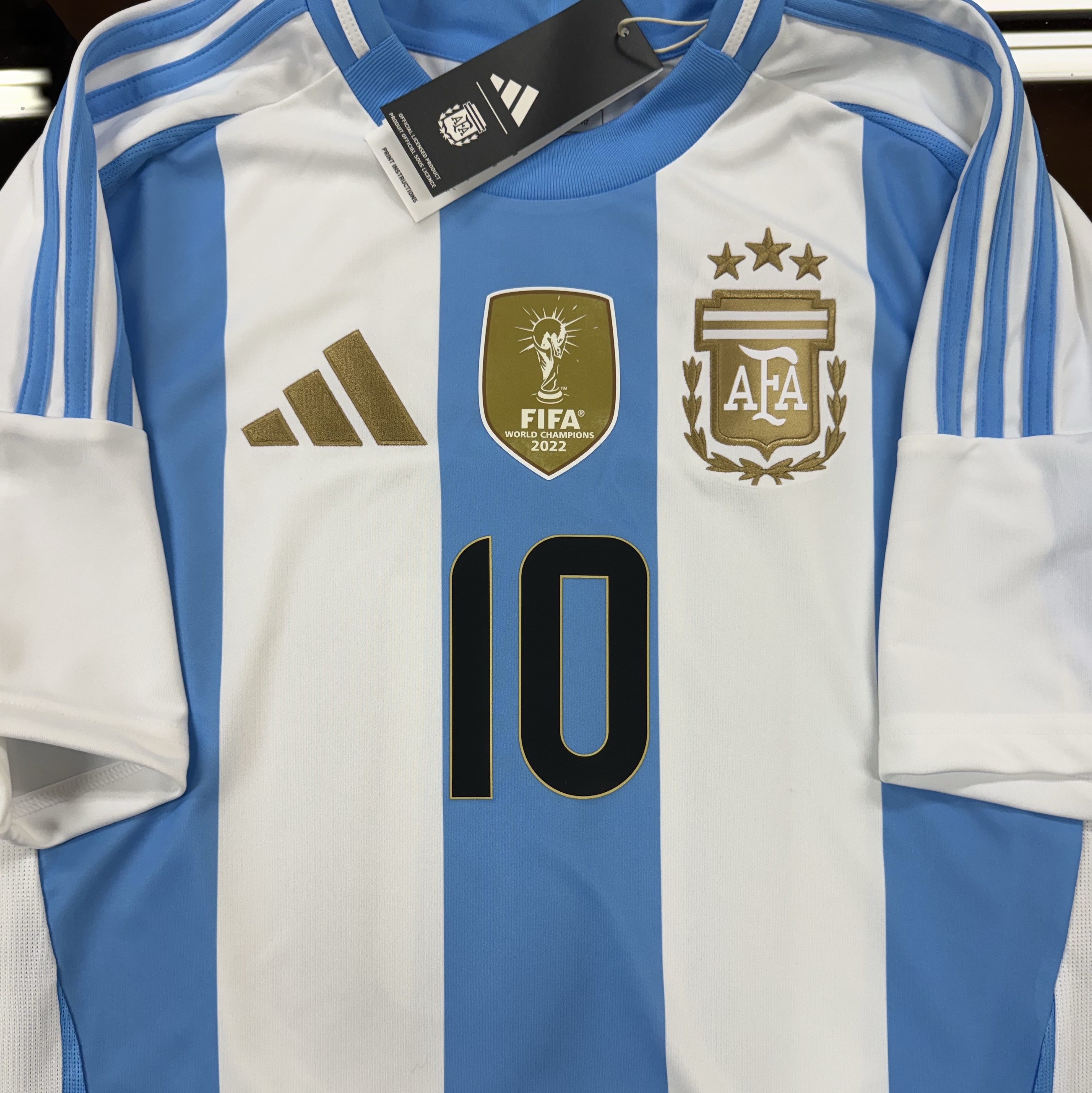Adidas Argentina 2024 Home Jersey White Blue Burst - KR Sizing (Non Marking Ver.) 착용 스타일 - 1