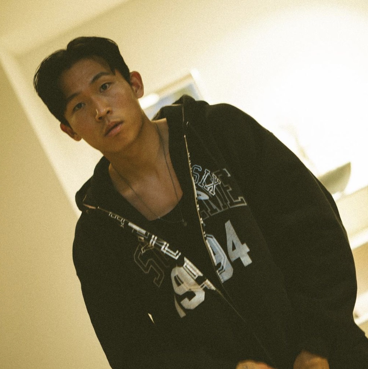 Supreme x MM6 Maison Margiela Zip Up Hooded Sweatshirt Black - 24SS 착용 스타일