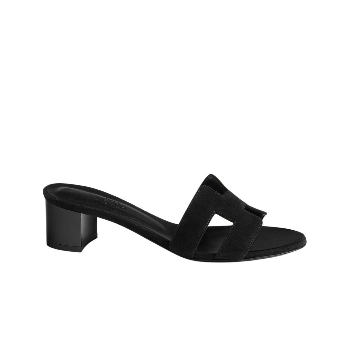 (W) 에르메스 오아시스 샌들 스웨이드 고트스킨 & 누아((W) Hermes Oasis Sandal Suede Goatskin & Noir) - 1