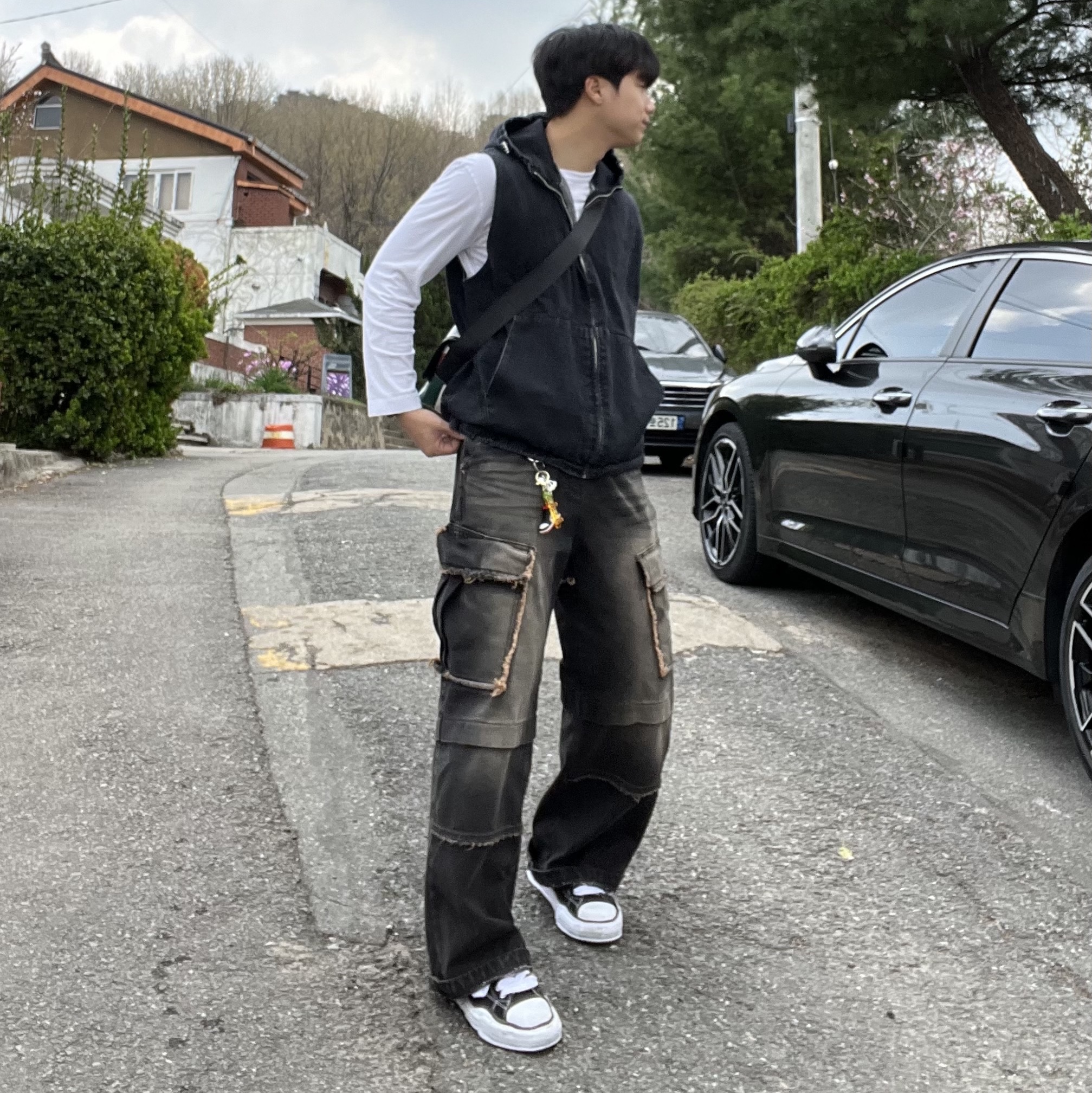 Maison Mihara Yasuhiro Peterson OG Sole Canvas Low Sneakers Black, Adidas Adicolor Classics Beckenbauer Track Jacket Black - KR Sizing 착용 스타일 - 6