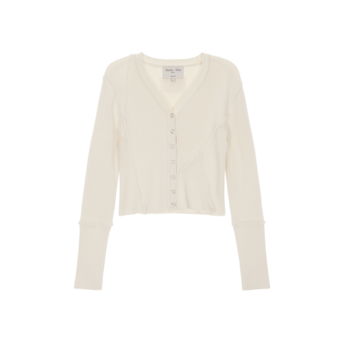 (W) Matin Kim Cut Out Detailed Knit Cardigan Ivory 상세 이미지 1