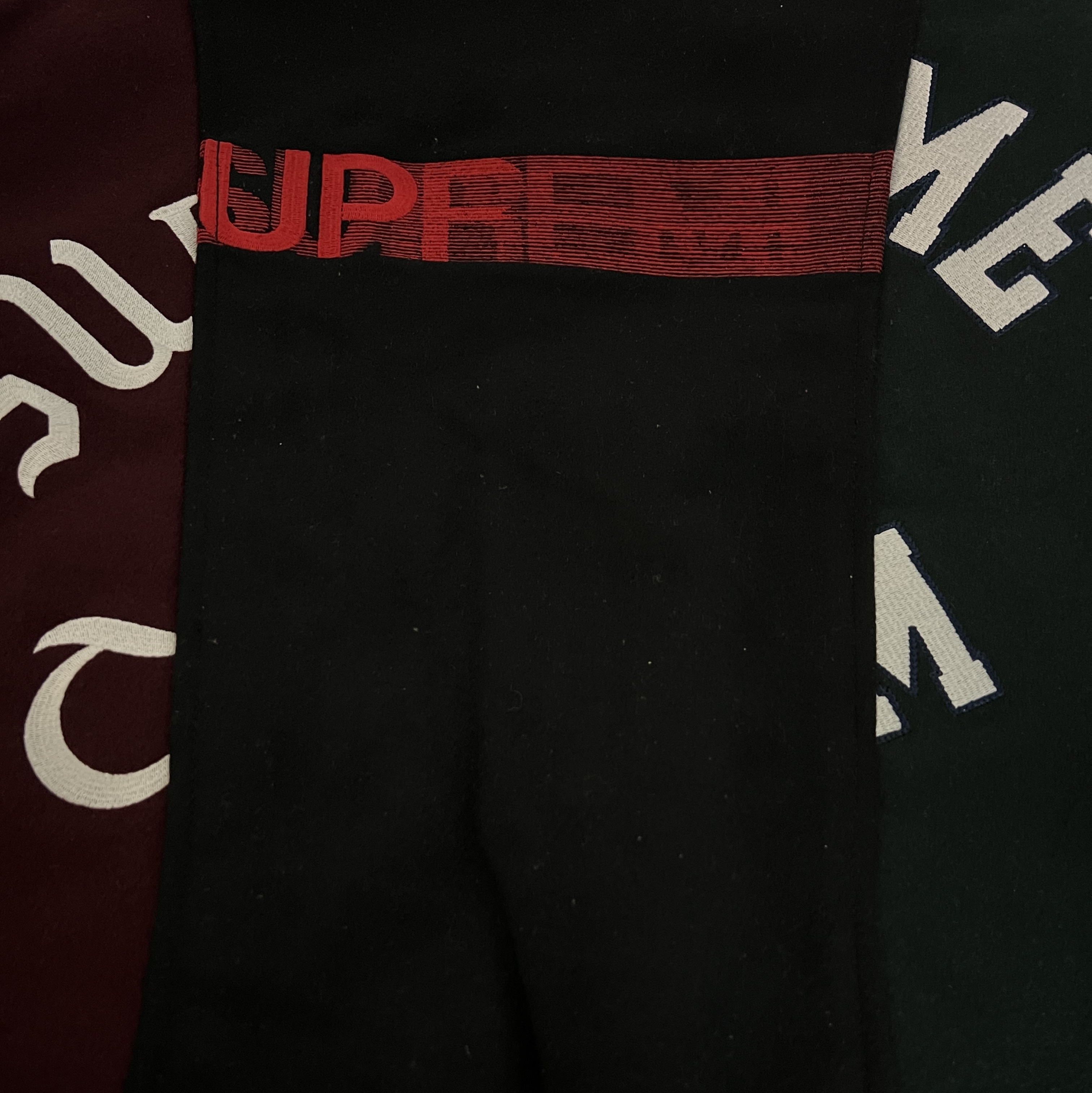 Supreme x MM6 Maison Margiela Split Varsity Jacket Multicolor - 24SS 착용 스타일 - 2