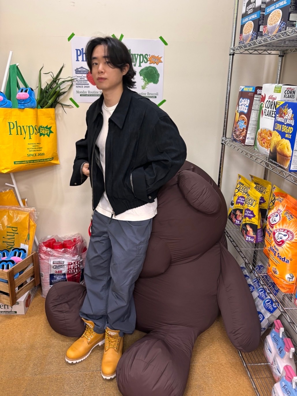 Timberland x Stussy 6 Inch Zip Boot Wheat - Medium 착용 스타일 - 3