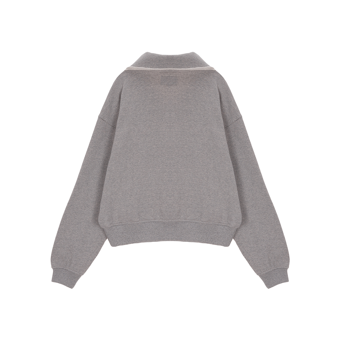 (W) Matin Kim Cutted Logo Half Zip Sweatshirt Grey 상세 이미지 2