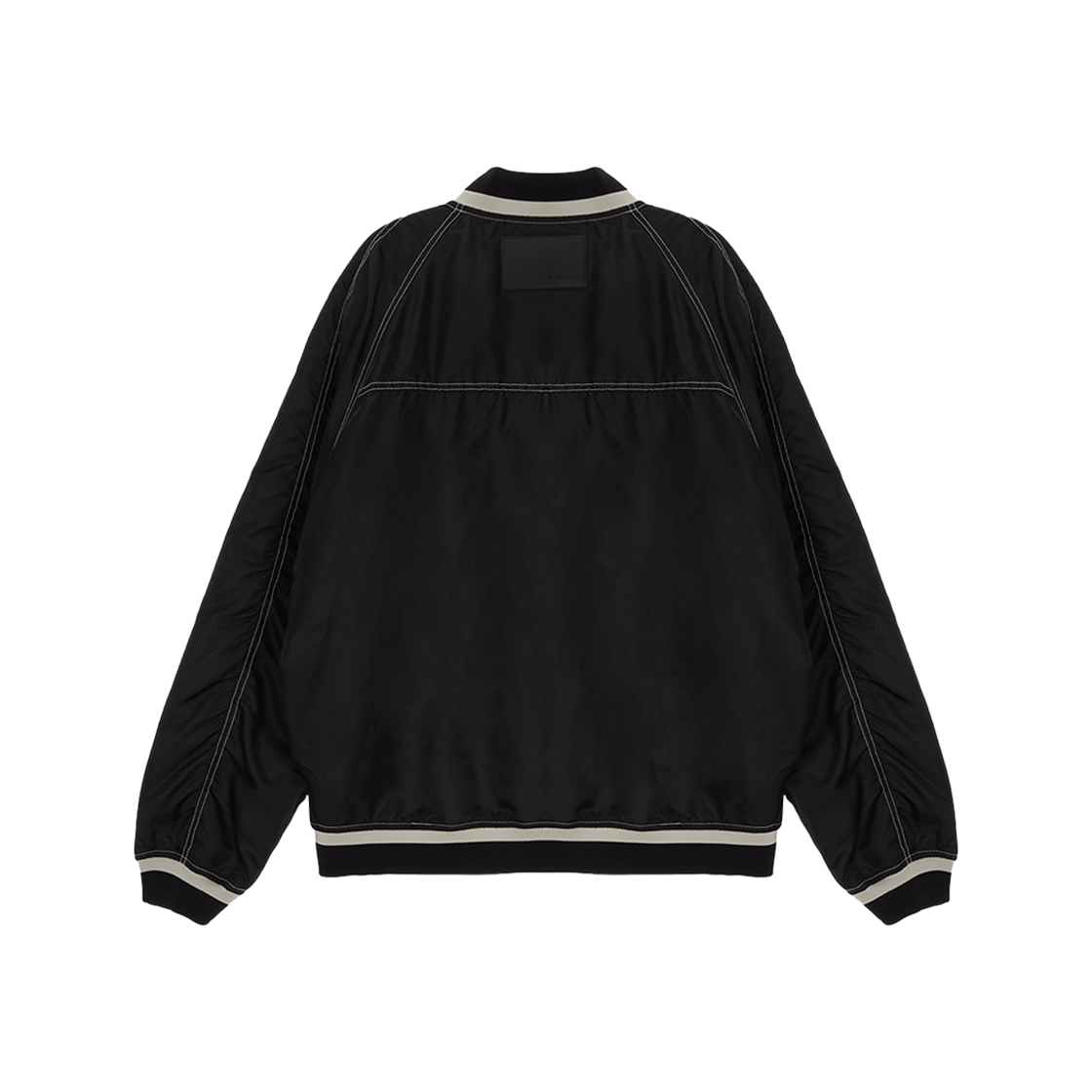 (W) Matin Kim Raglan Stitch Varsity Jumper Black 상세 이미지 2