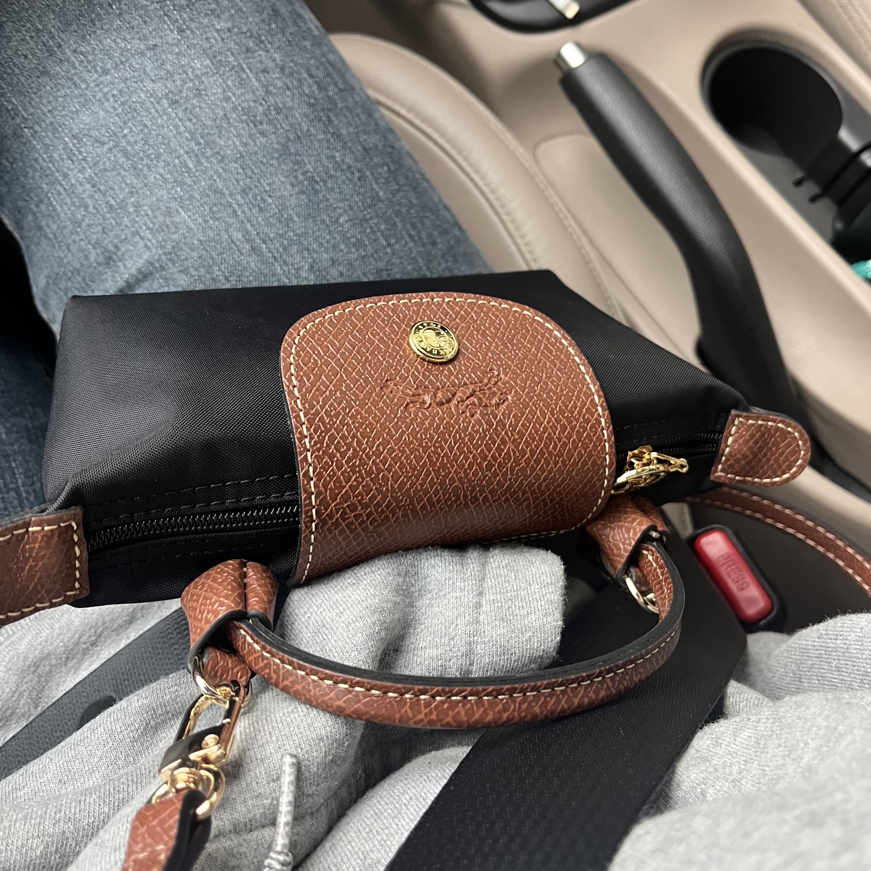 Longchamp Le Pliage Original Handle Pouch Black, Nike x Stussy NRG RA Pullover Hoodie Dark Grey Heather (DJ9488-063) 착용 스타일