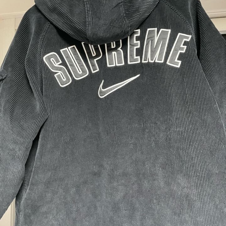 Supreme x Nike Arc Corduroy Hooded Jacket Black - 22SS 착용 스타일