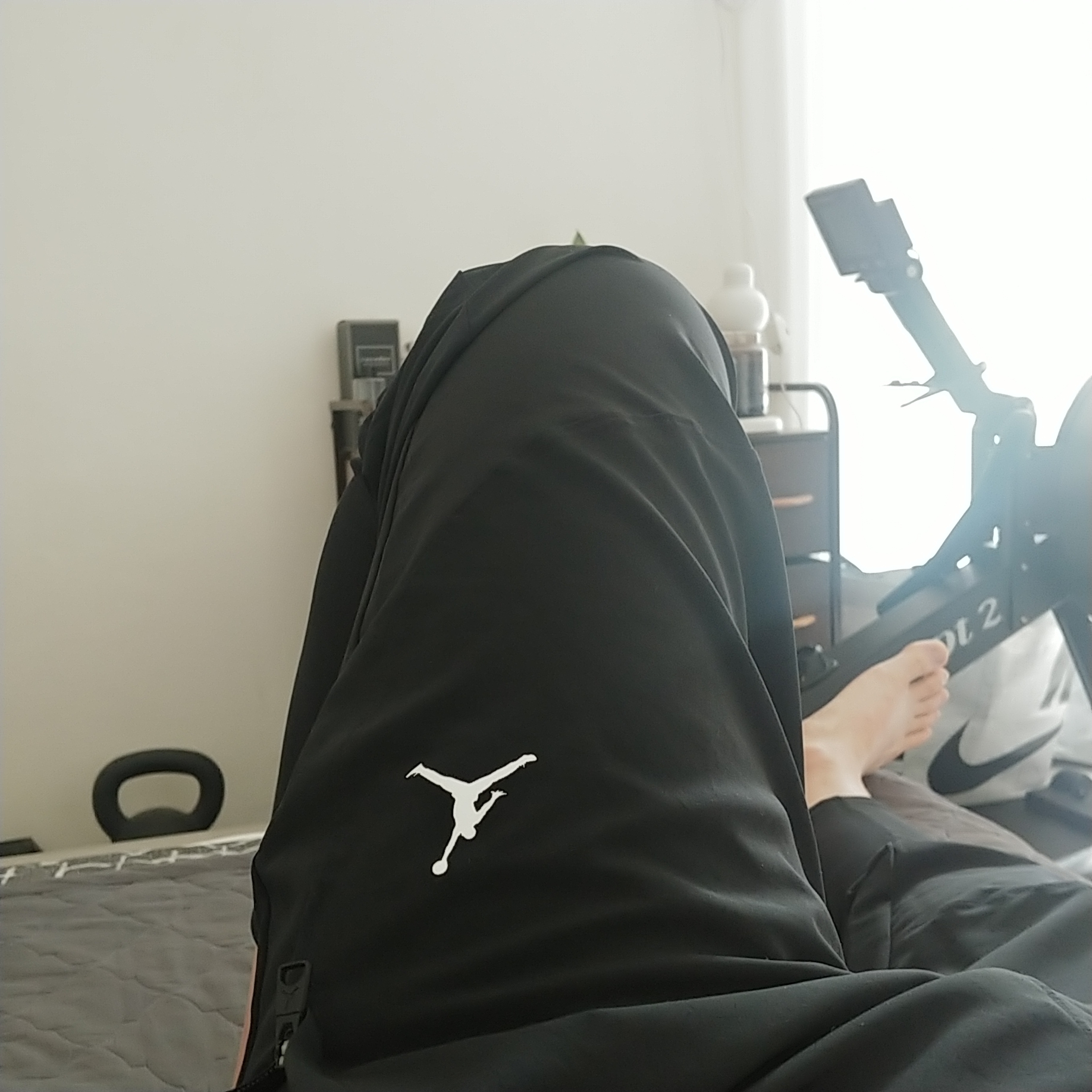 Jordan Dri-Fit Sport Woven Pants Black White - Asia 착용 스타일
