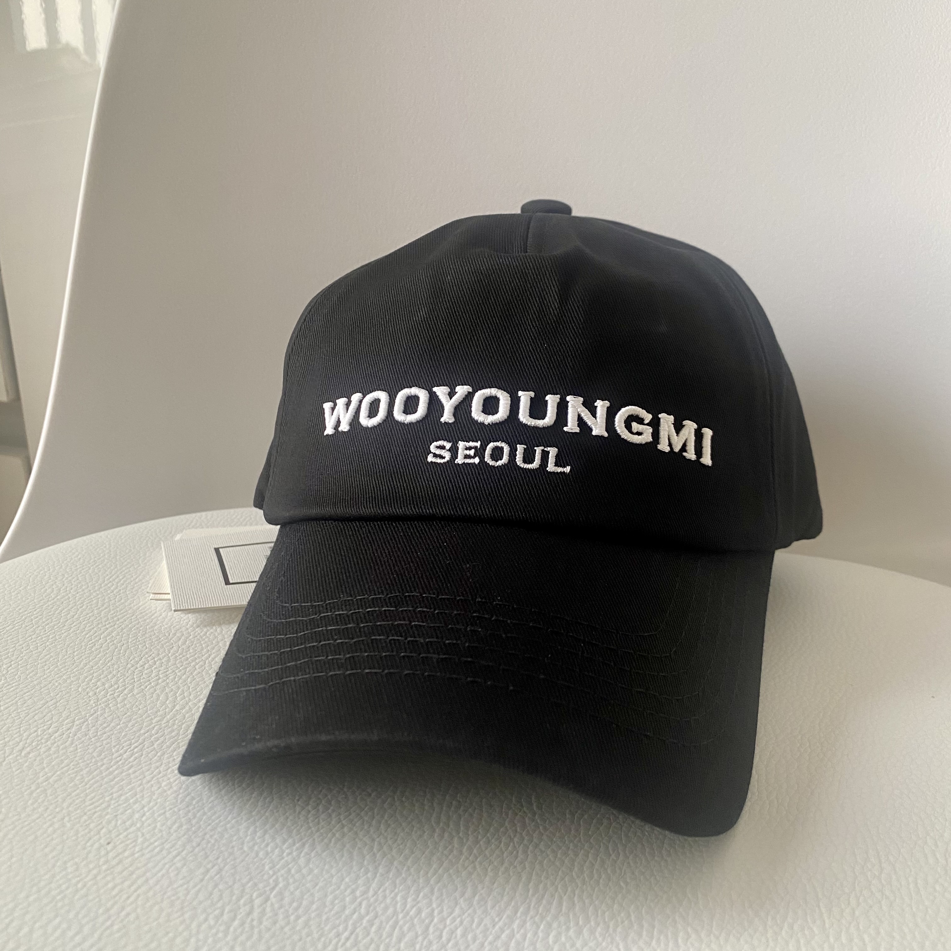 Wooyoungmi Seoul Embroidered Ball Cap Black - 23FW 착용 스타일 - 6