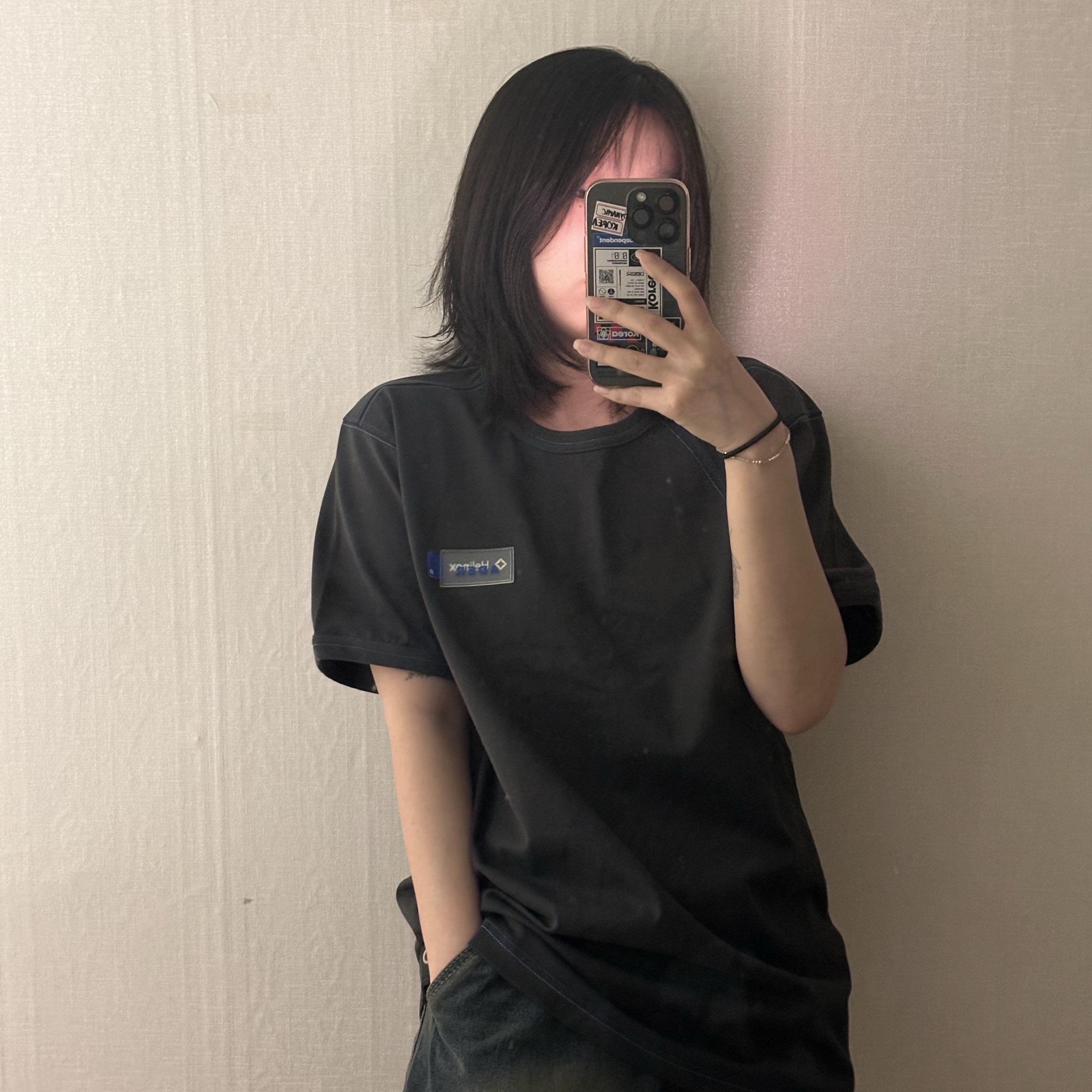 Ader Error x Helinox T-Shirt Charcoal 착용 스타일 - 2