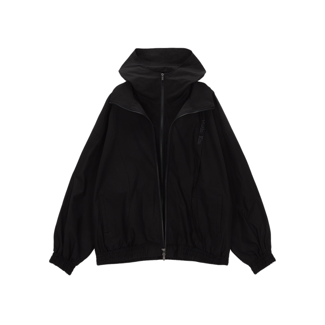 (W) Matin Kim Layered Hoody Balloon Jumper Black 상세 이미지 1