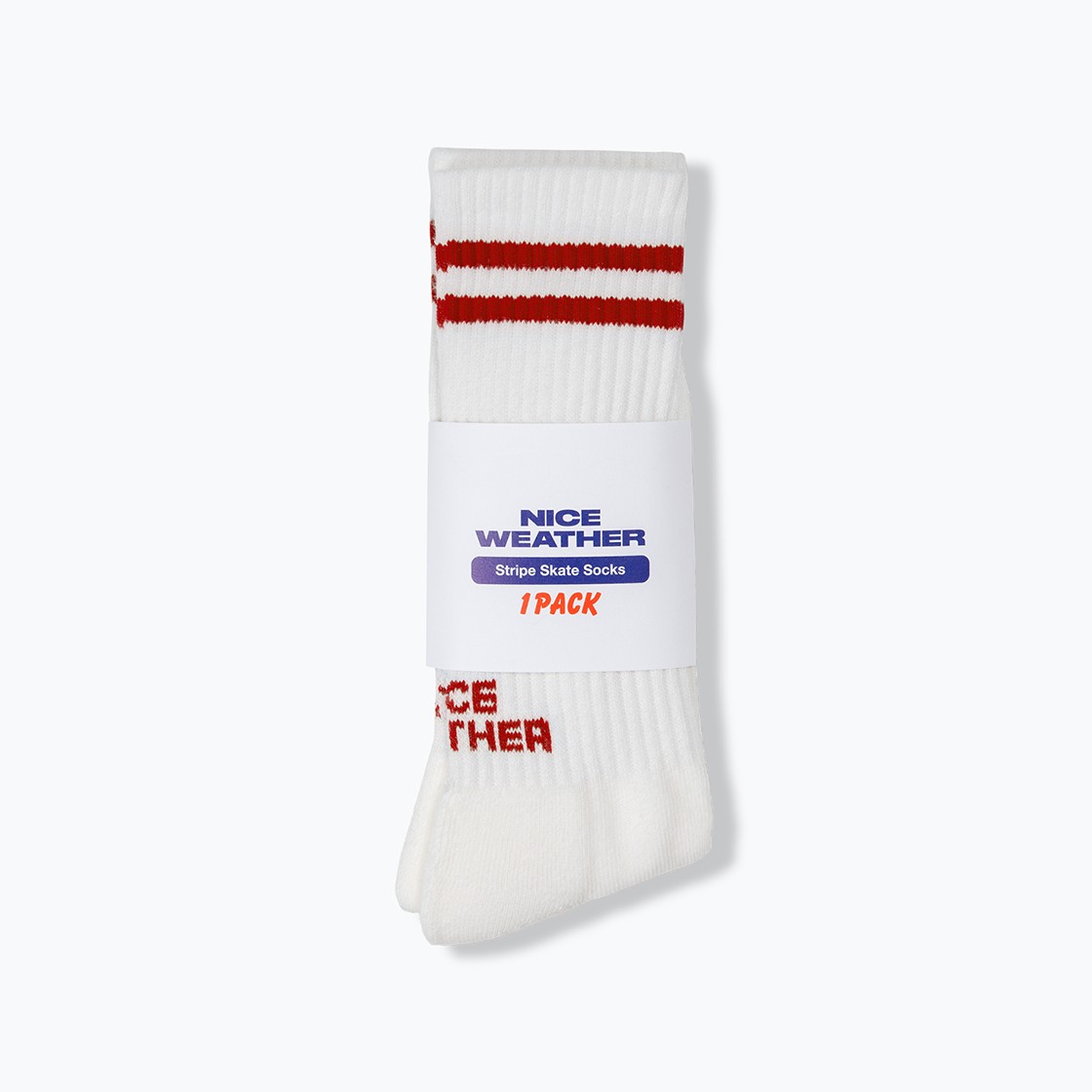 Nice Weather Apparel Stripe Skate Socks 1P Red 상세 이미지 2