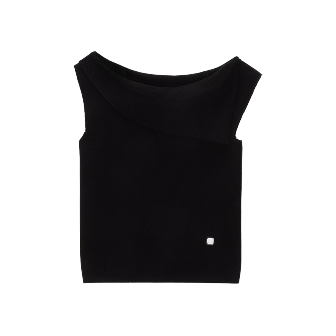 (W) Matin Kim One Shoulder Sleeveless Knit Top Black 상세 이미지 1