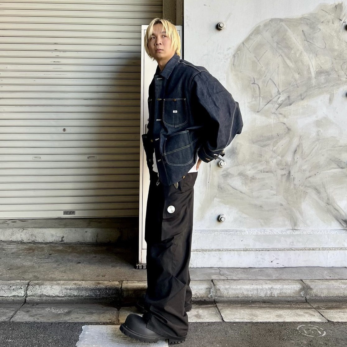 Beautiful People x Lee Double End Denim Riders Work Blouson Indigo 착용 스타일 - 2