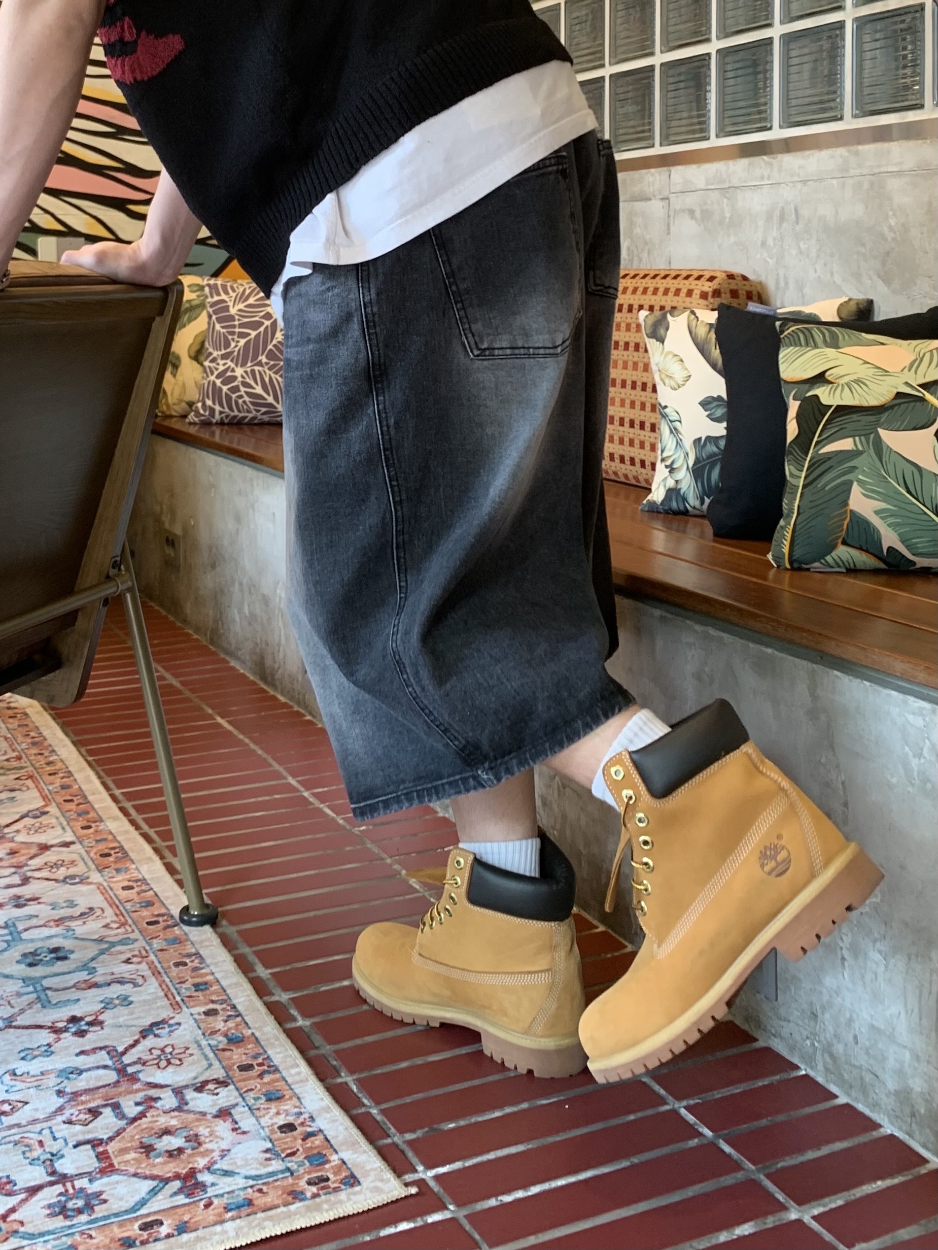 Timberland Premium 6 inch Waterproof Boot Wheat Nubuck - Wide 착용 스타일 - 2