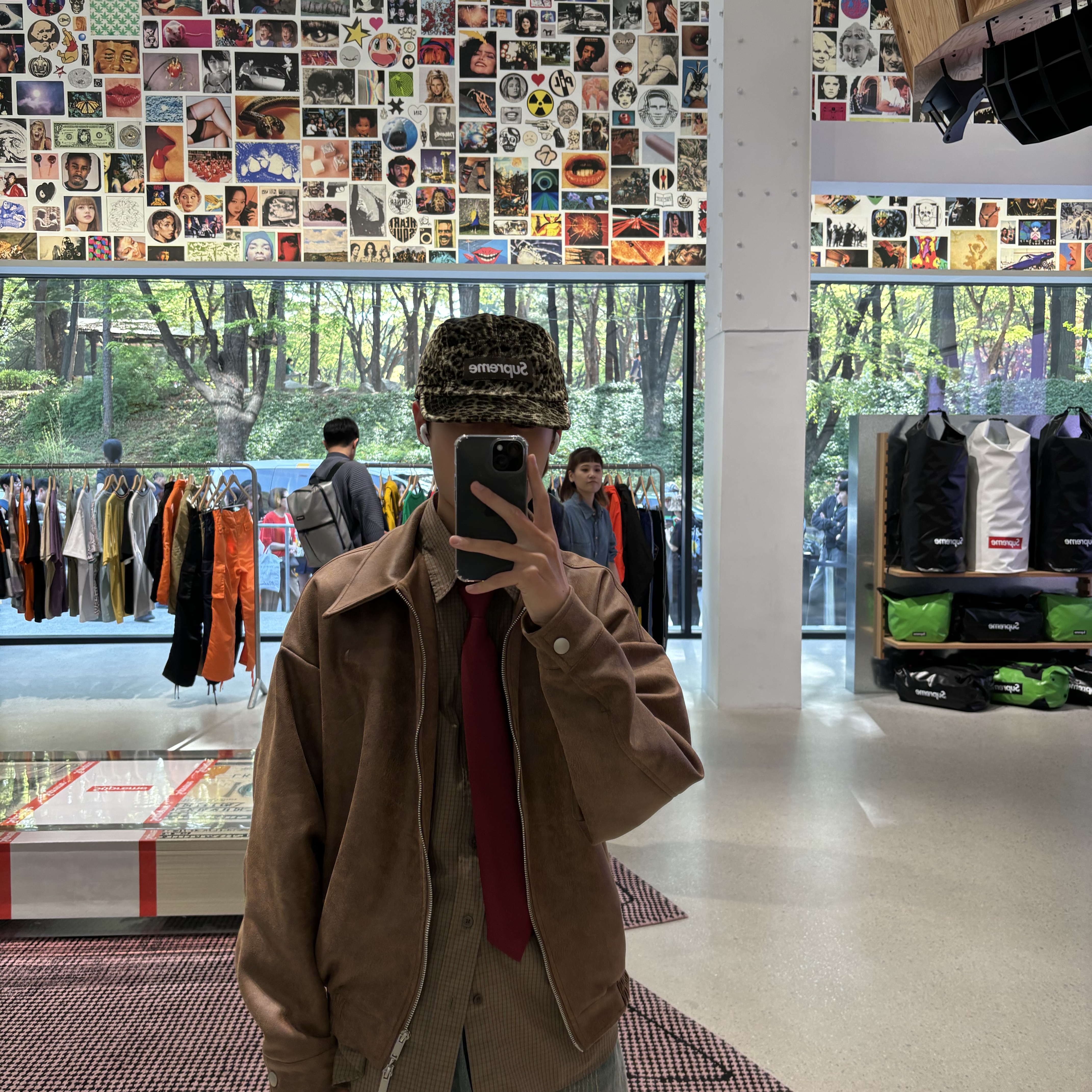Supreme Leopard Velvet Camp Cap Black - 24SS 착용 스타일 - 2