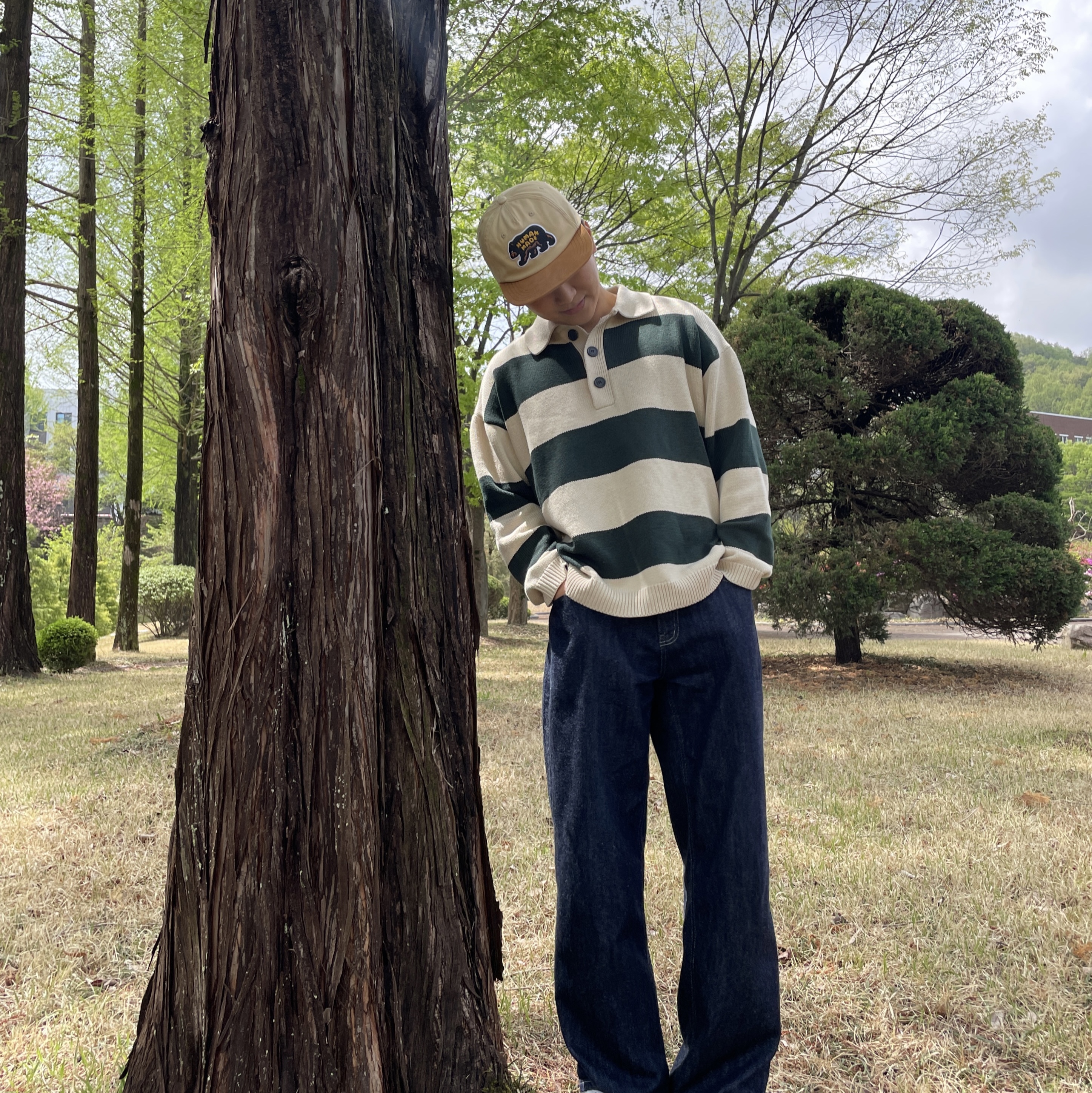 Human Made 5 Panel Twill Cap #2 Beige 착용 스타일 - 2