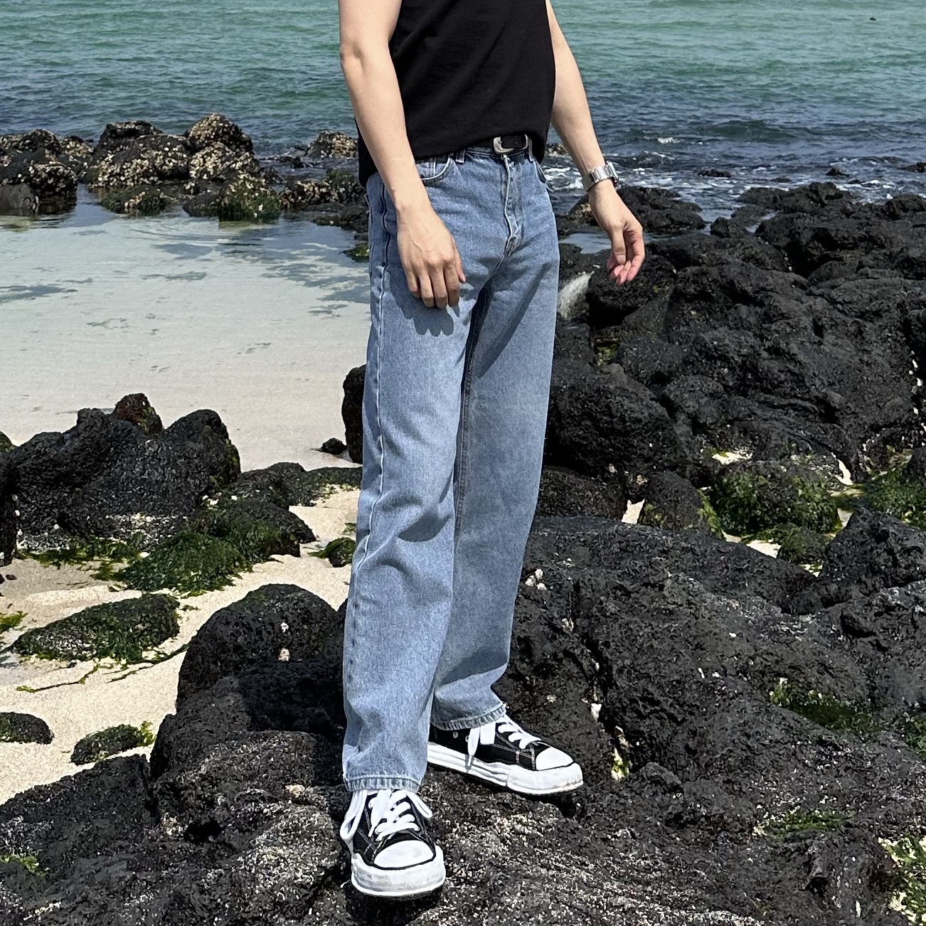 Maison Mihara Yasuhiro Peterson OG Sole Canvas Low Sneakers Black 착용 스타일 - 1