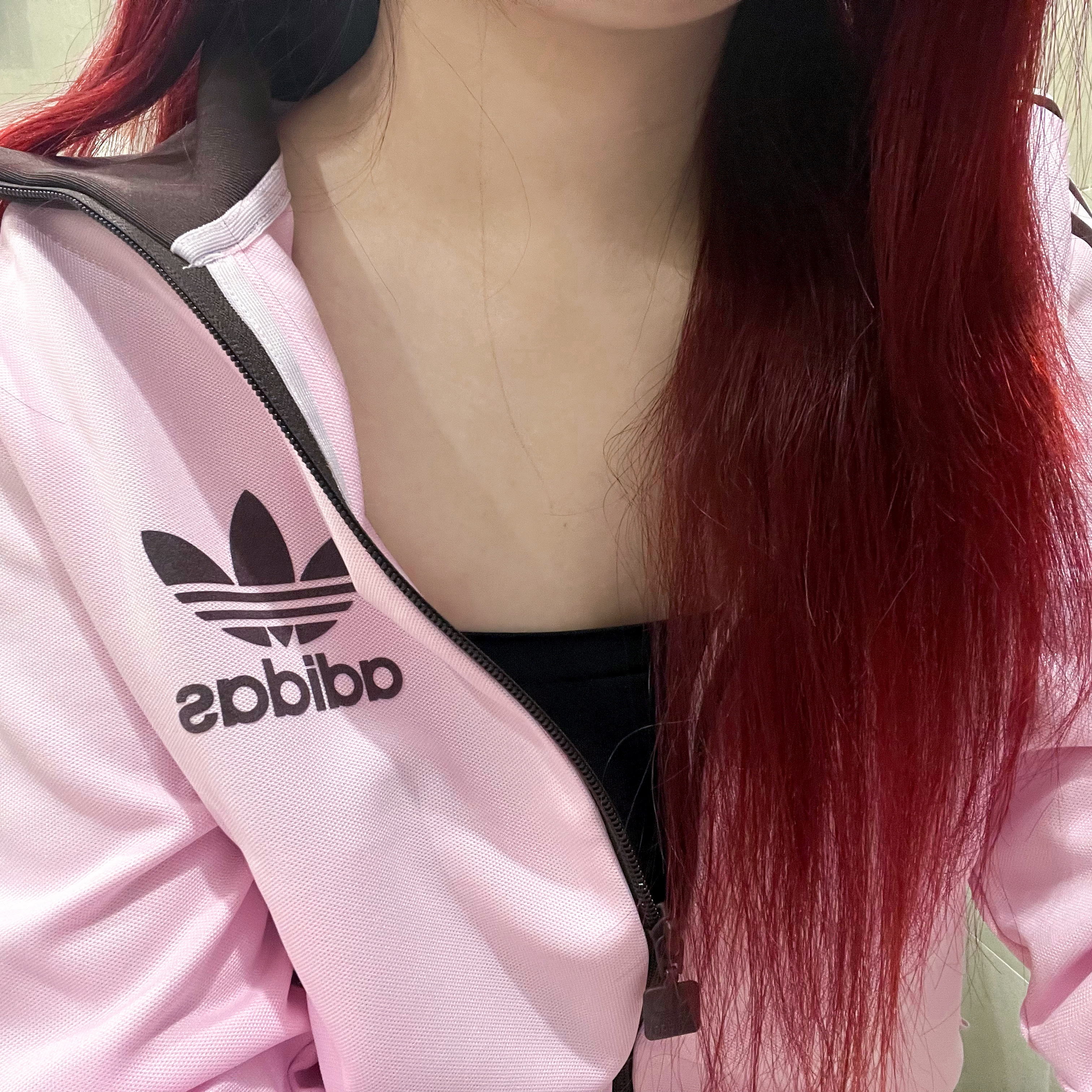 (W) Adidas Originals Beckenbauer Track Jacket Clear Pink - KR Sizing 착용 스타일