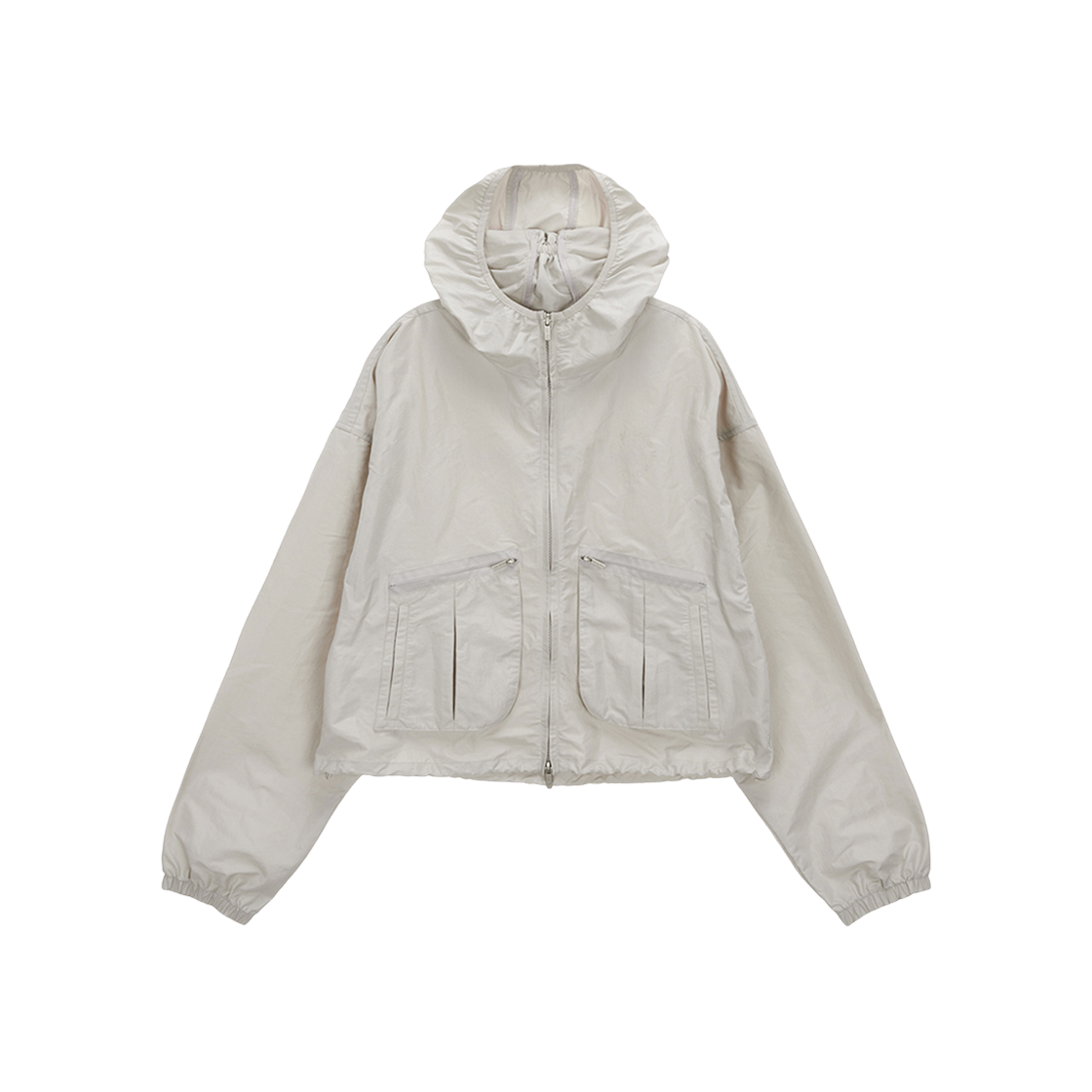 (W) Matin Kim Pocket Hoody Nylon Jumper Ivory 상세 이미지 1