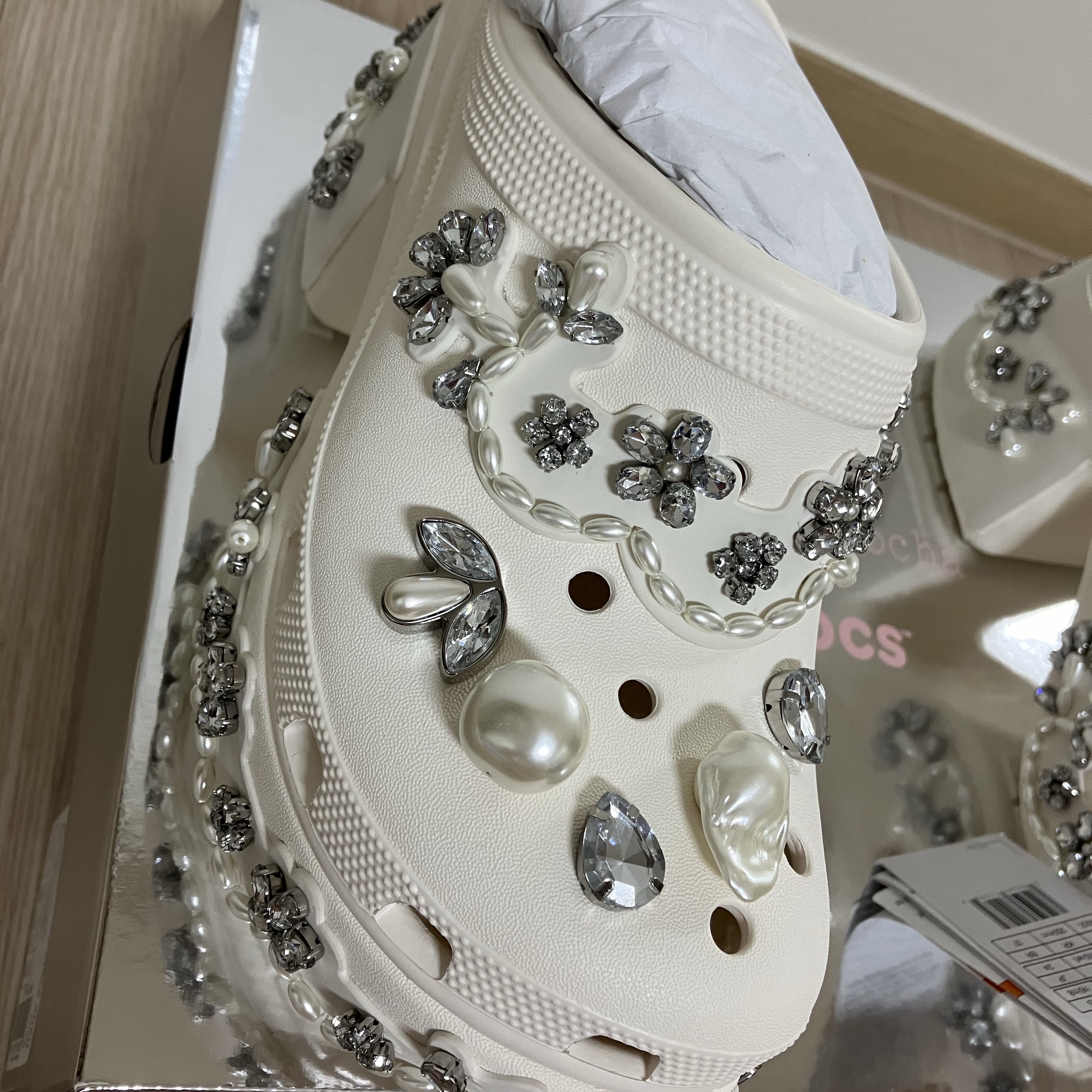 (W) Crocs x Simone Rocha Siren Clog White 착용 스타일