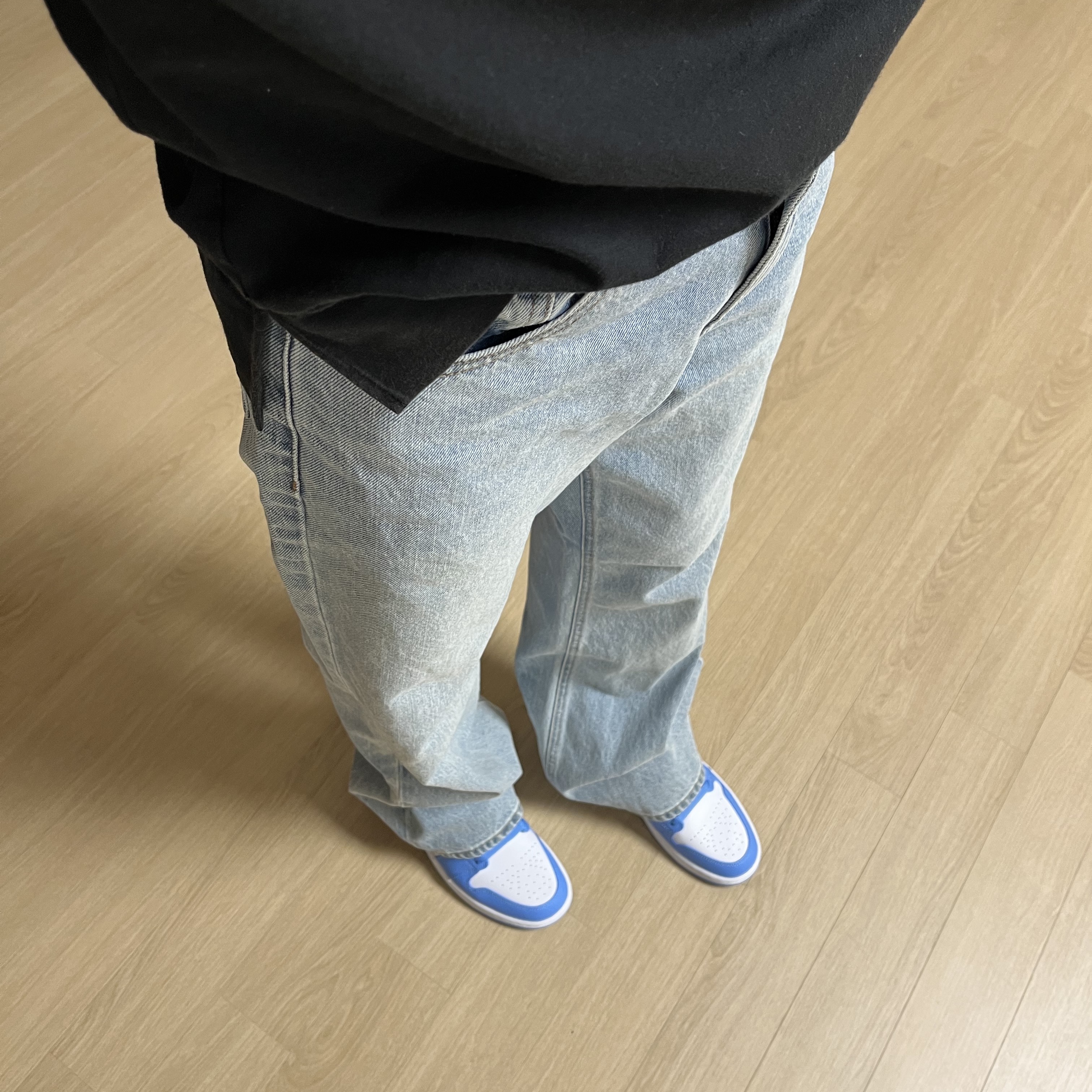 (W) Jordan 1 Low UNC University Blue 착용 스타일
