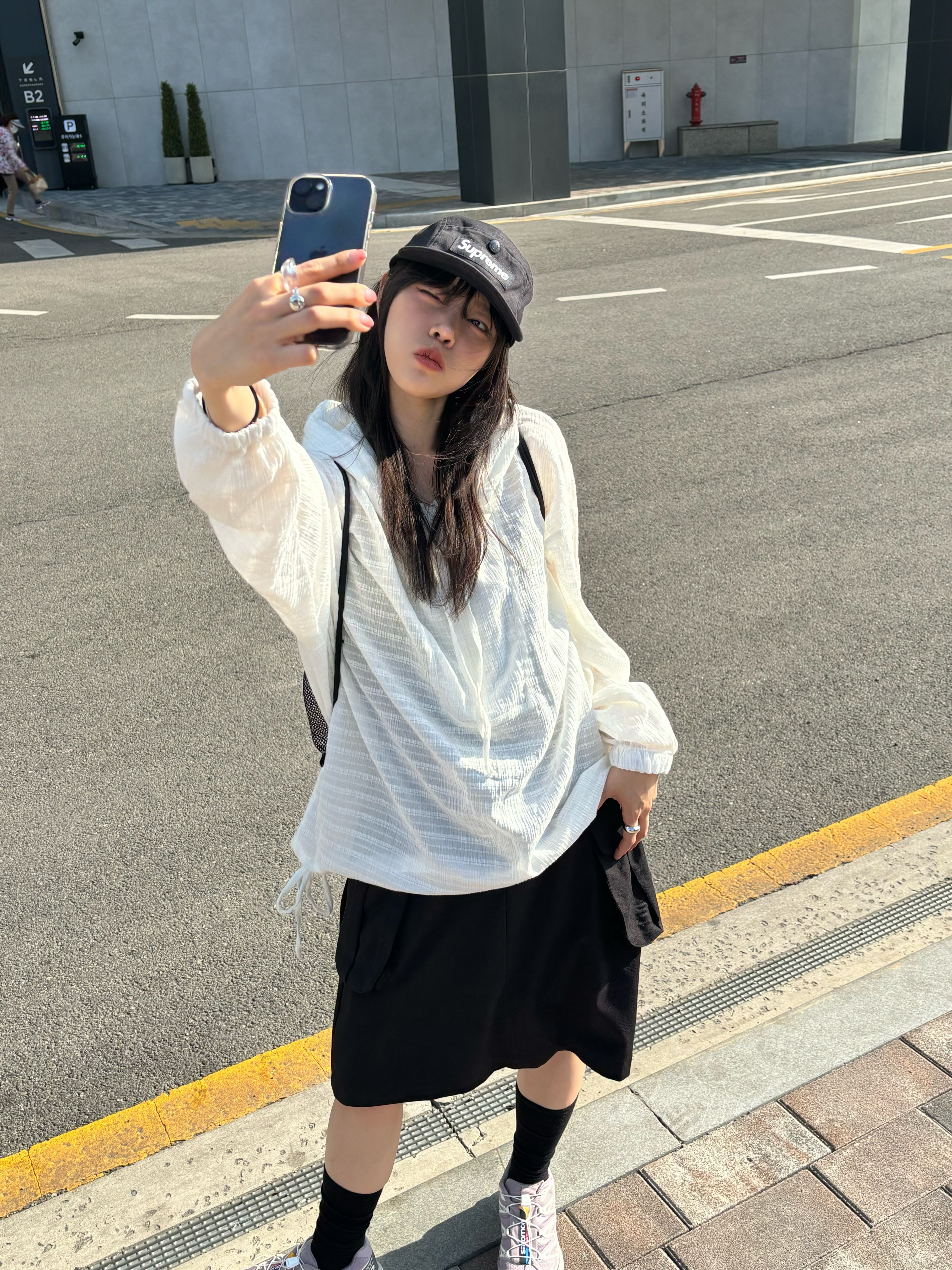 Supreme Military Camp Cap Black - 24SS, Salomon XT-6 Quail Plum Kitten 착용 스타일 - 3