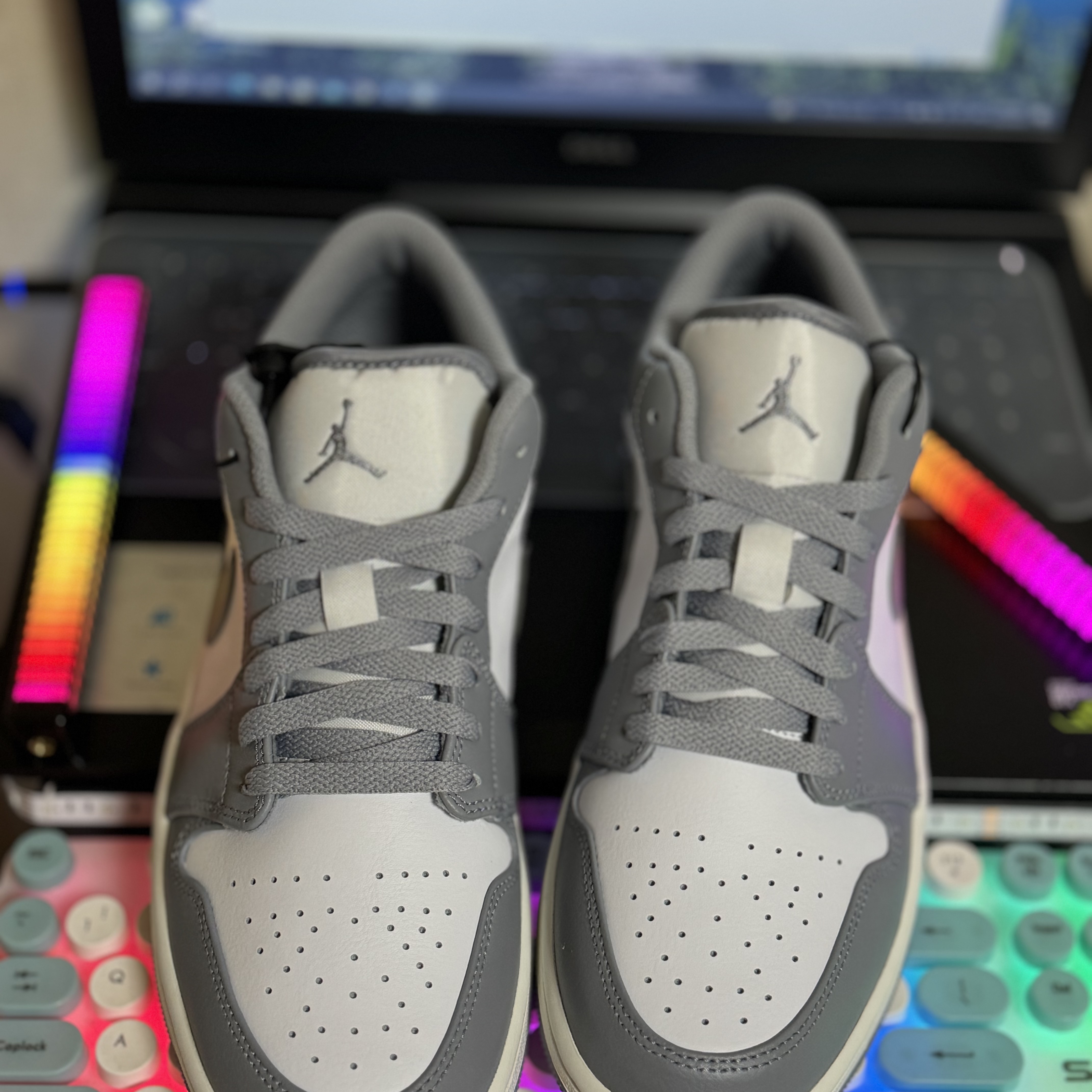 Jordan 1 Low Stealth and White 착용 스타일 - 3