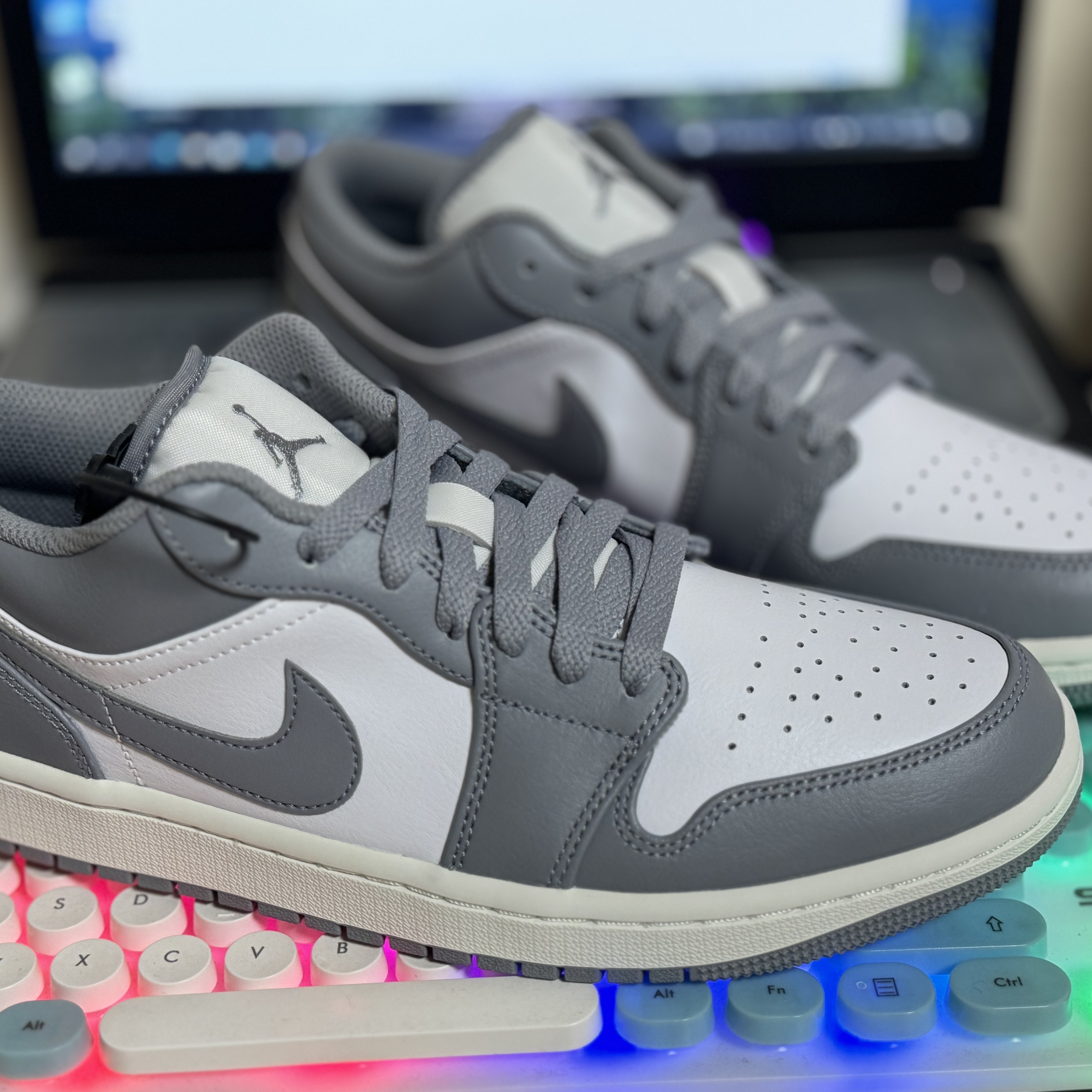 Jordan 1 Low Stealth and White 착용 스타일 - 4