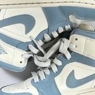 (W) Jordan 1 Mid Sail and Worn Blue 착용 스타일
