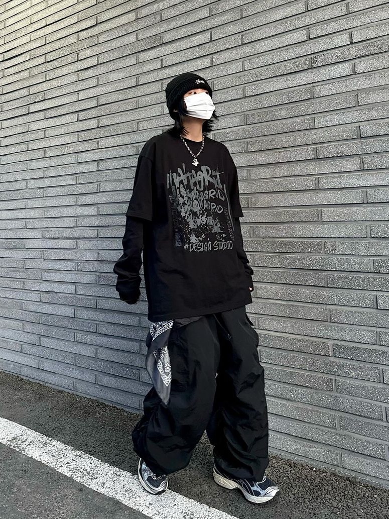 Asics Unlimited Gel-Kayano 14 Carrier Grey Black, Stussy Basic Cuff Beanie Black 착용 스타일 - 1
