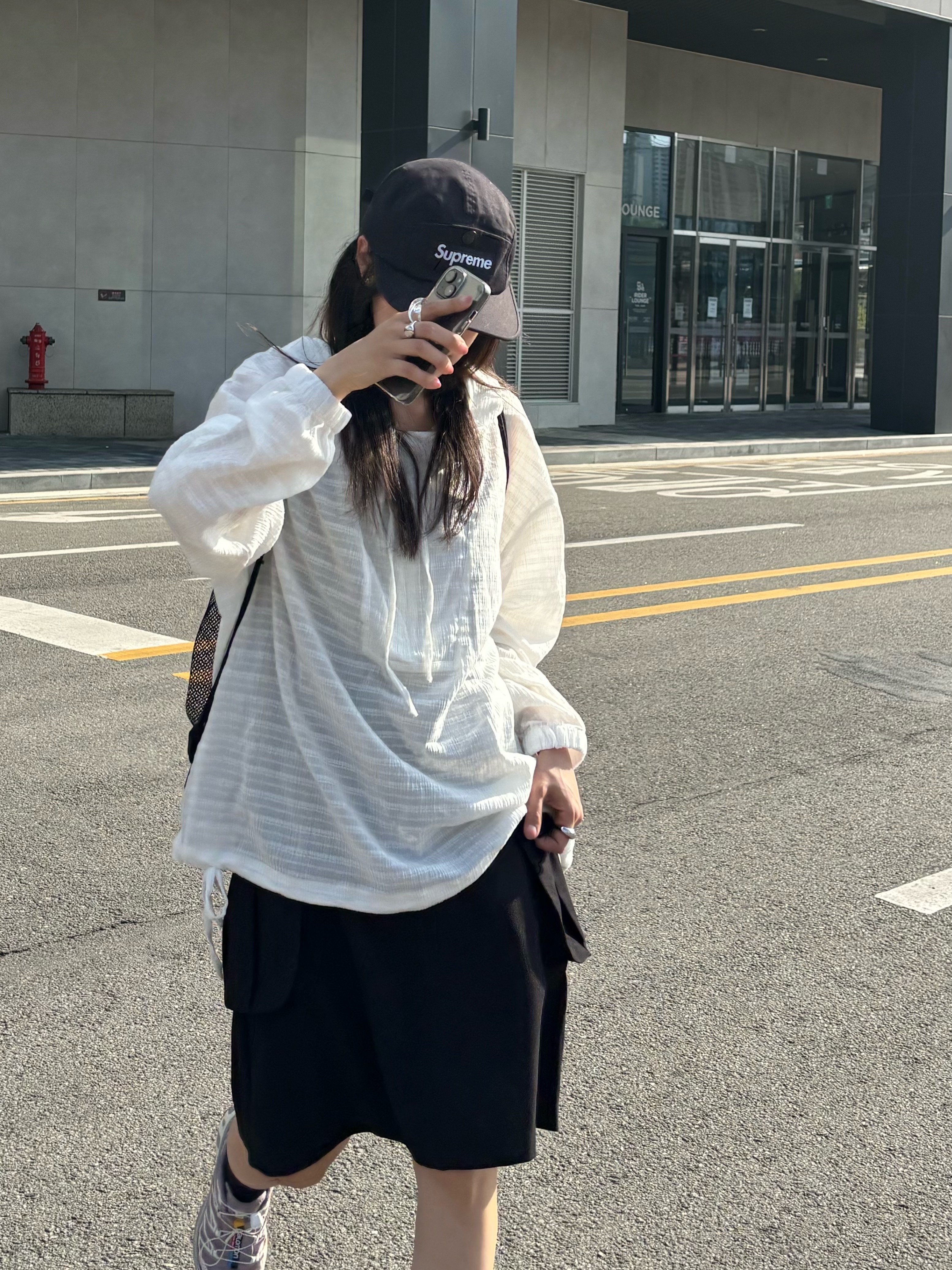 Supreme Military Camp Cap Black - 24SS, Salomon XT-6 Quail Plum Kitten 착용 스타일 - 1