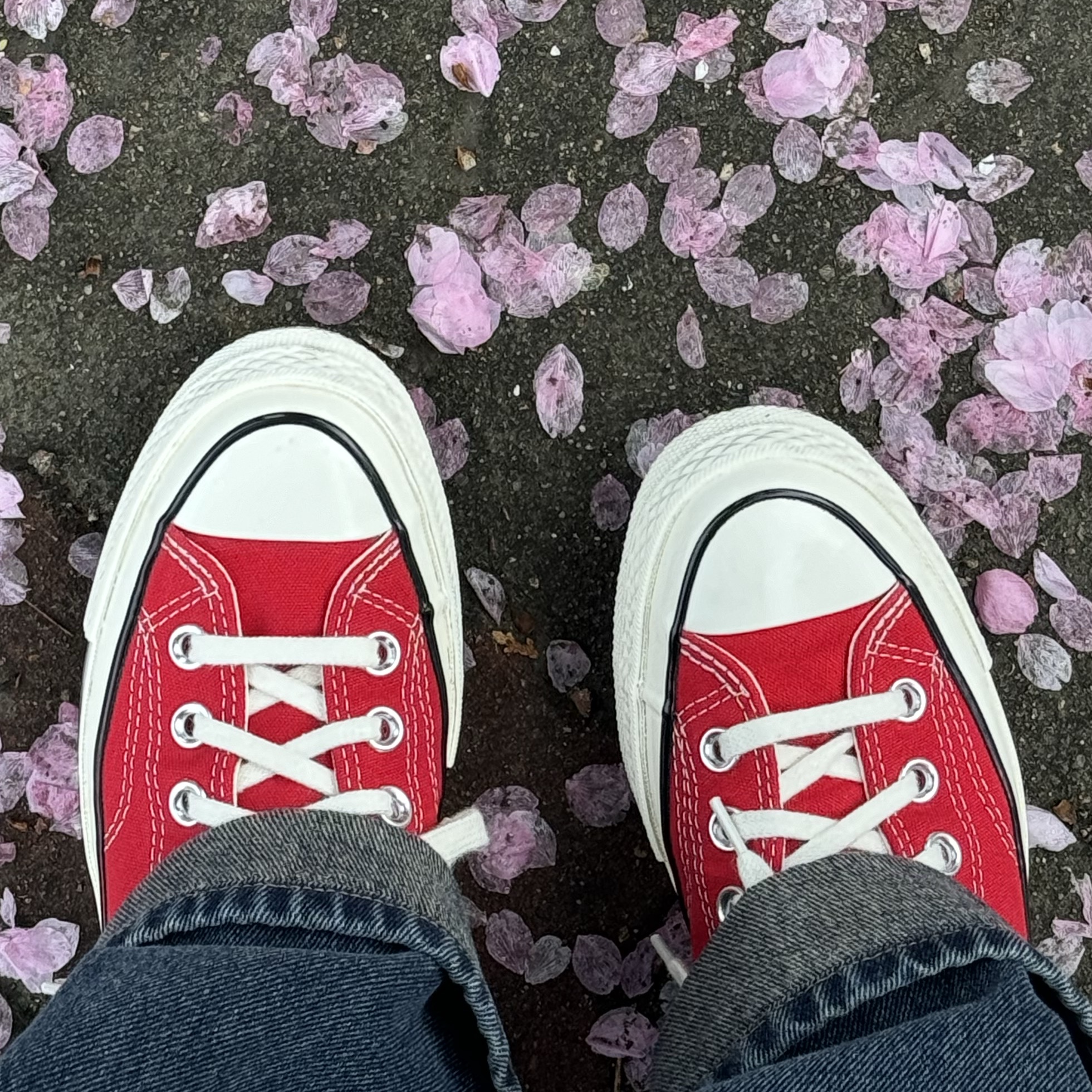 Converse Chuck 70 Ox Vintage Canvas Enamel Red 착용 스타일