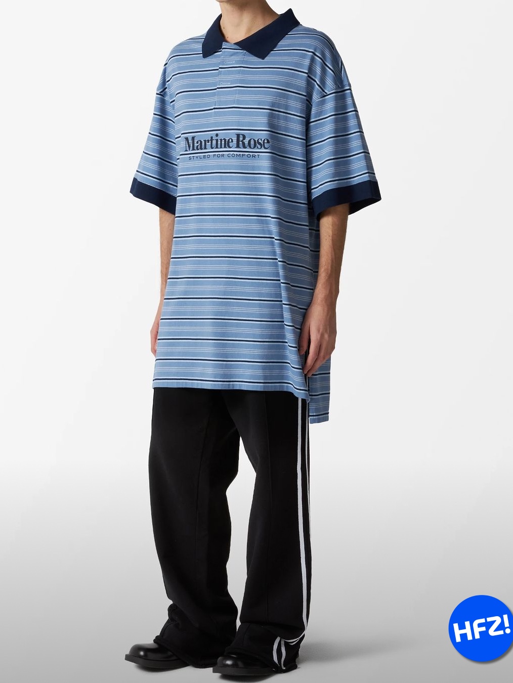 Martine Rose Stretched Polo Blue Stripe 착용 스타일 - 6