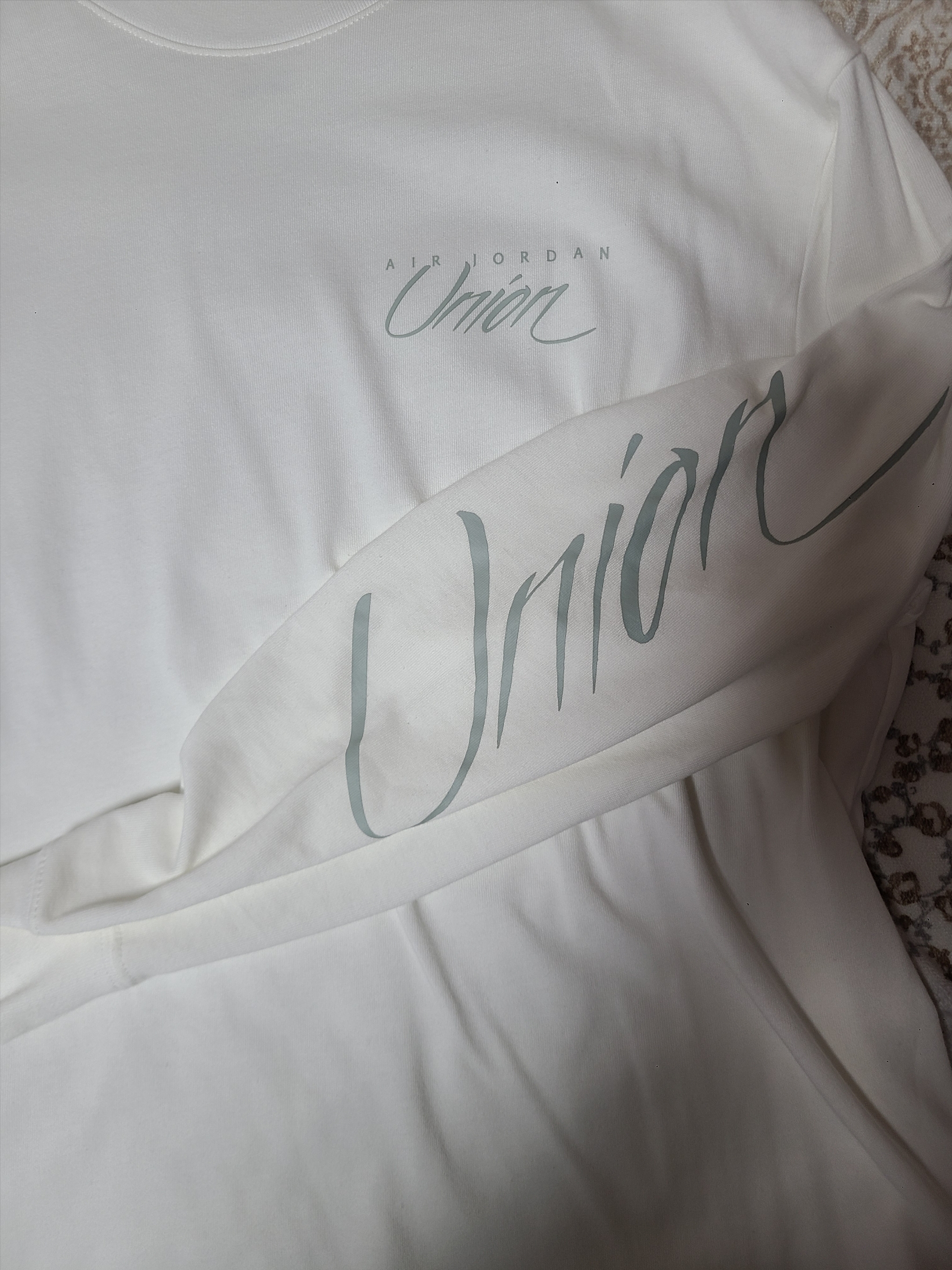 Jordan x Union Long Sleeve T-Shirt White - US/EU 착용 스타일 - 3
