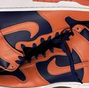 Nike Dunk High Retro Orange and Deep Royal 착용 스타일