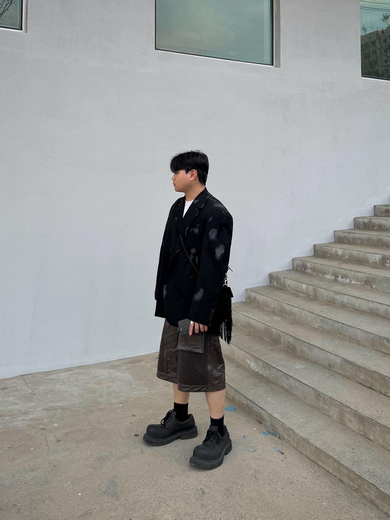 Balenciaga Steroid Derby Black 착용 스타일 - 1