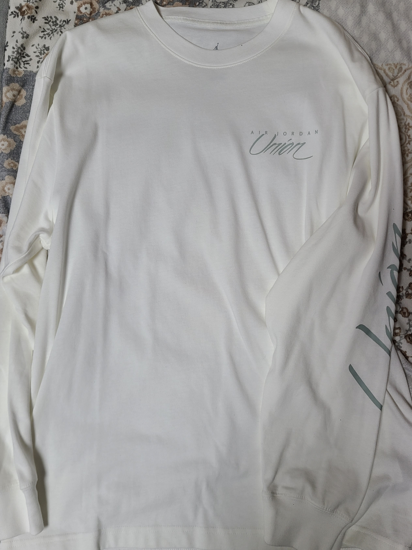 Jordan x Union Long Sleeve T-Shirt White - US/EU 착용 스타일 - 1
