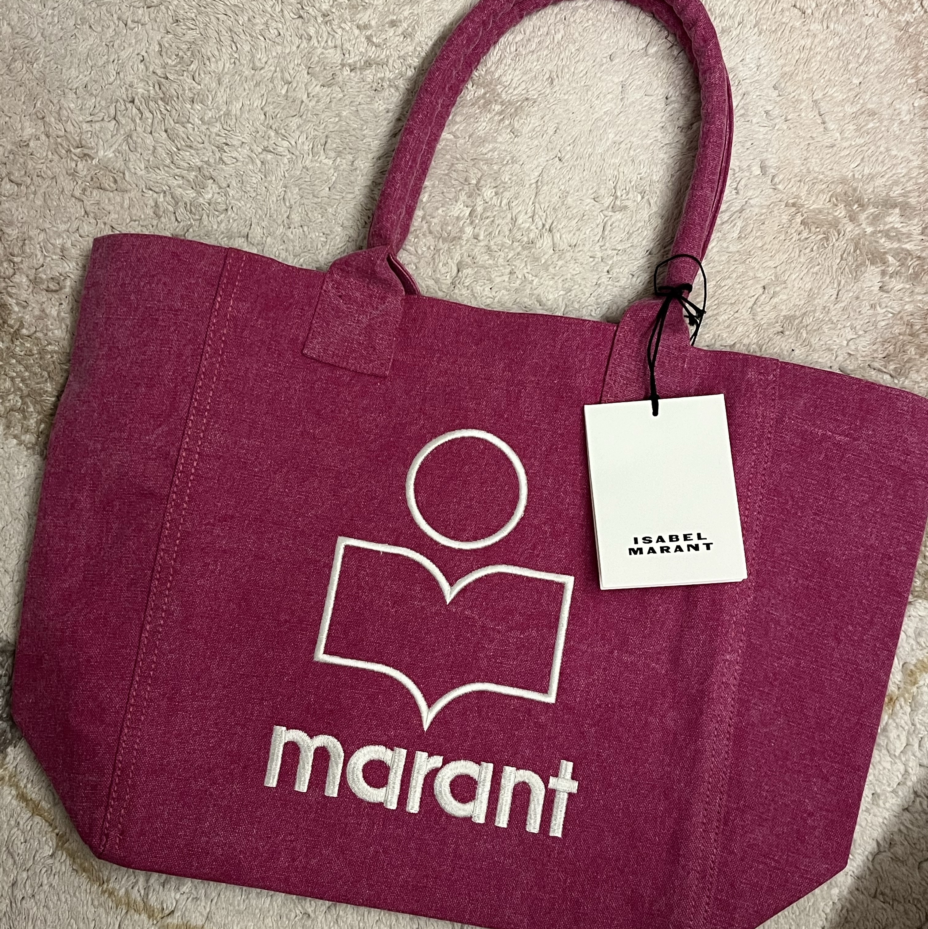 Isabel Marant Small Yenky Logo Tote Bag Pink - 23SS 착용 스타일