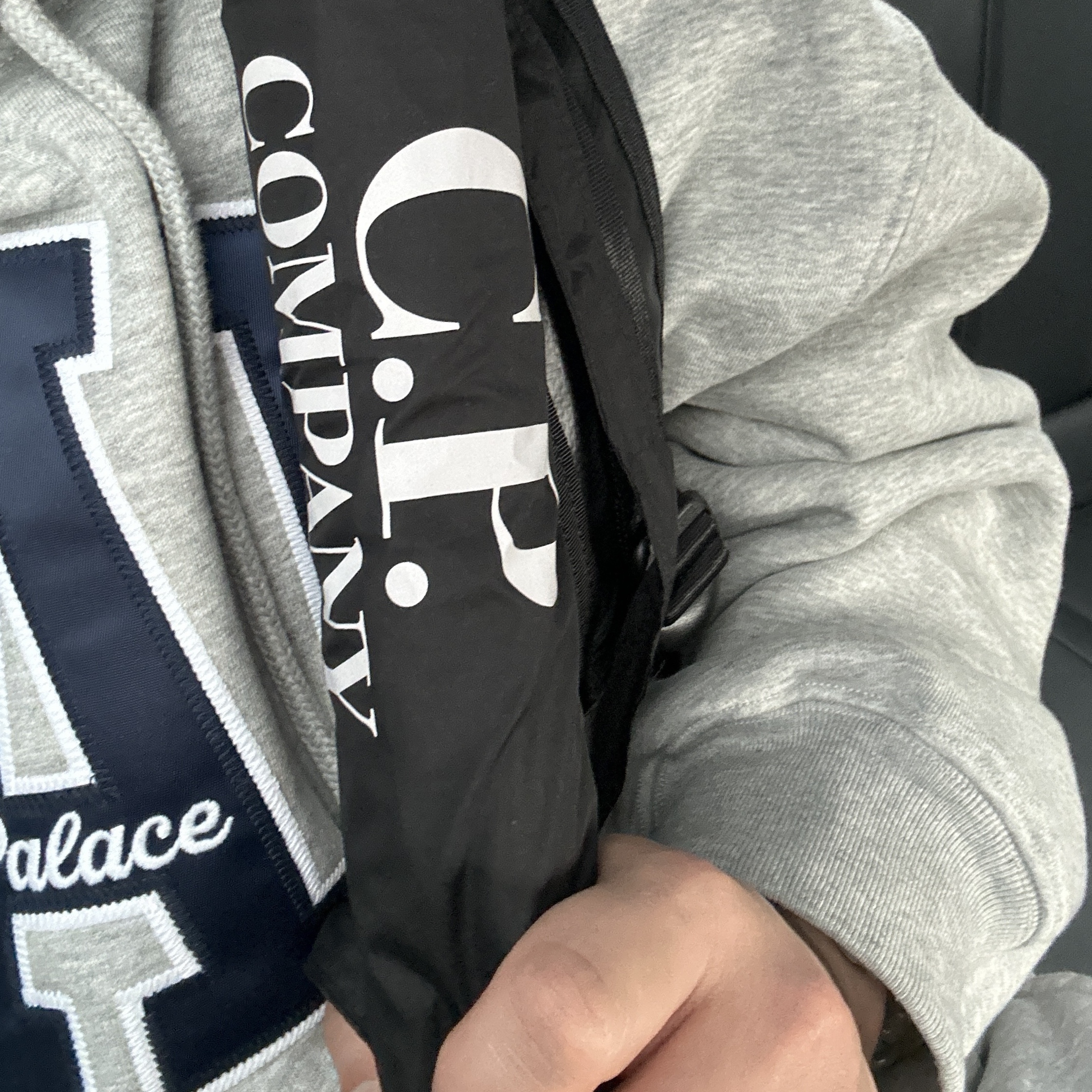 Palace x Gap Hood Grey - 24SS 착용 스타일