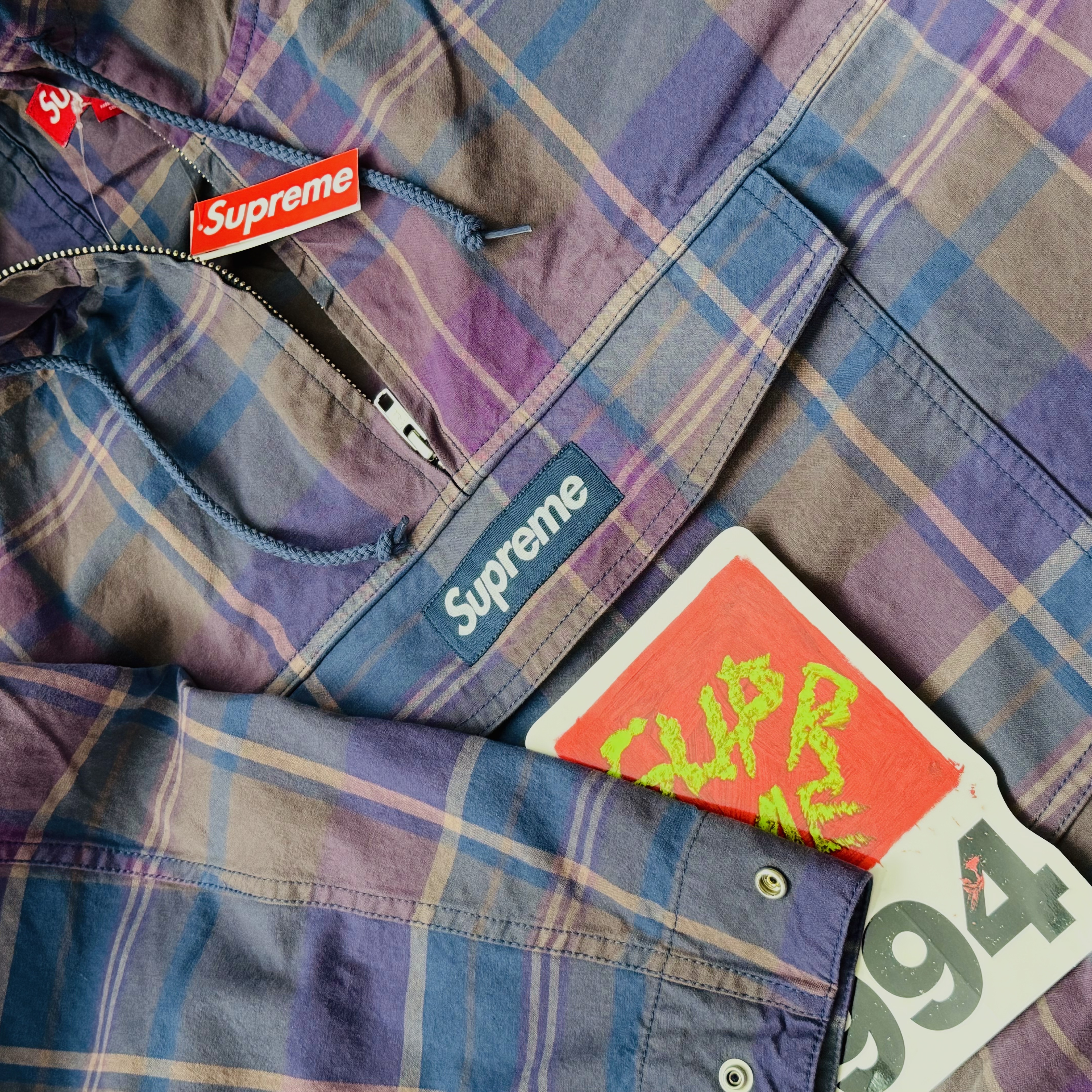 Supreme Cotton Utility Anorak Plaid - 24SS 착용 스타일